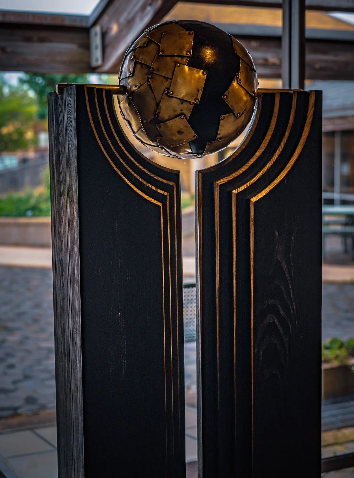 Last week, one of the sculptures from OPAAC's 2025 Sculpture Walk was permanently installed at Village Hall!! We're so lucky to have @alx.jrs piece in a place where it can be seen every day. Next time you're at Village Hall, make sure to take a momen