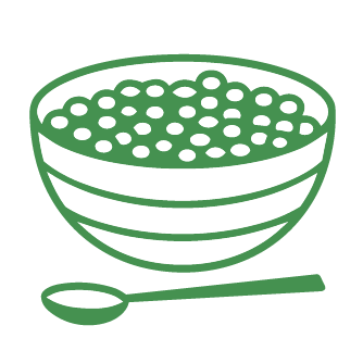 A bowl filled with bubble tea tapioca pearls and a straw.