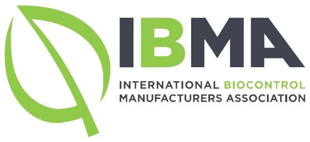Logo of the International Biocontrol Manufacturers Association (IBMA) with green and black text and a leaf symbol.