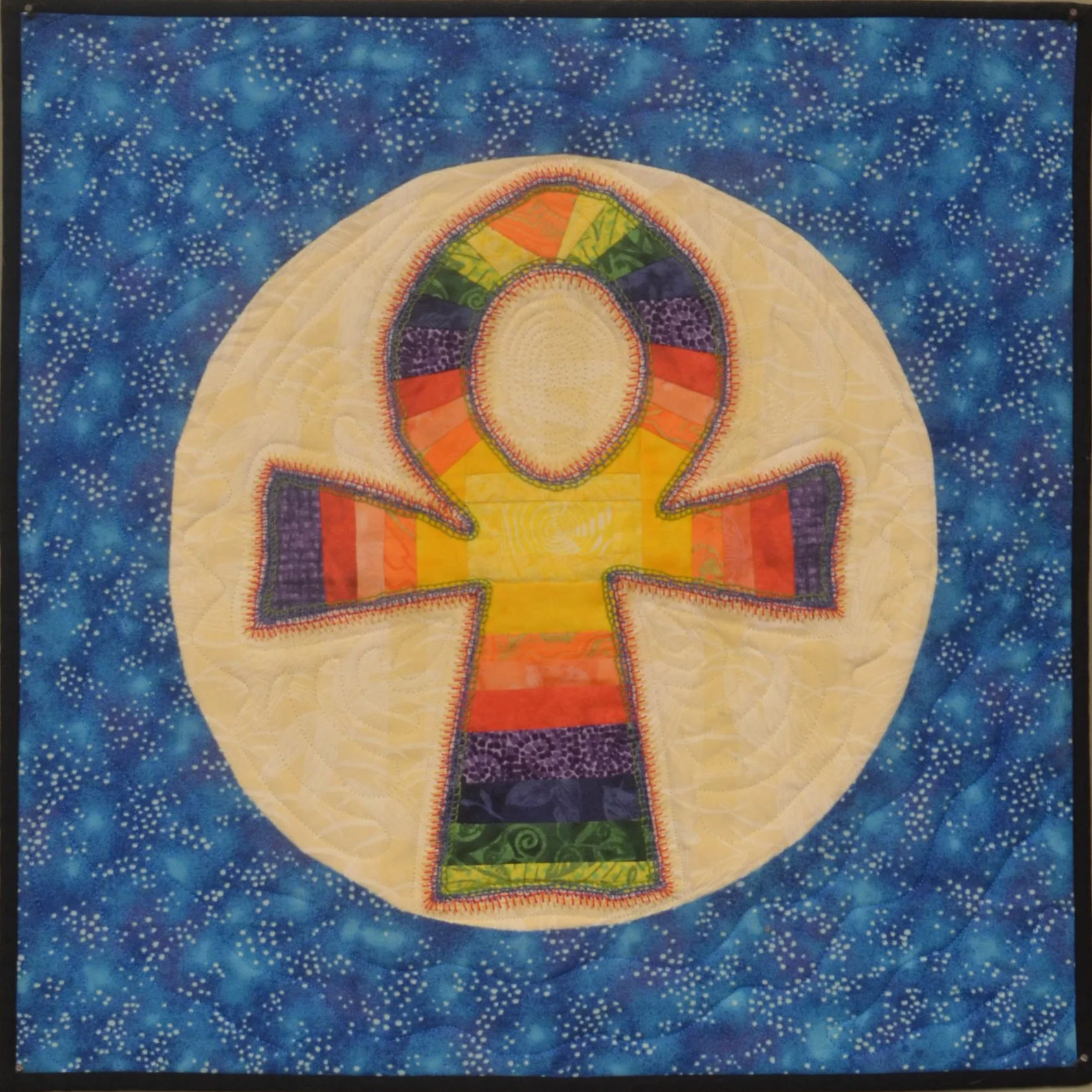 Quilt square: Ankh ancient symbol of life