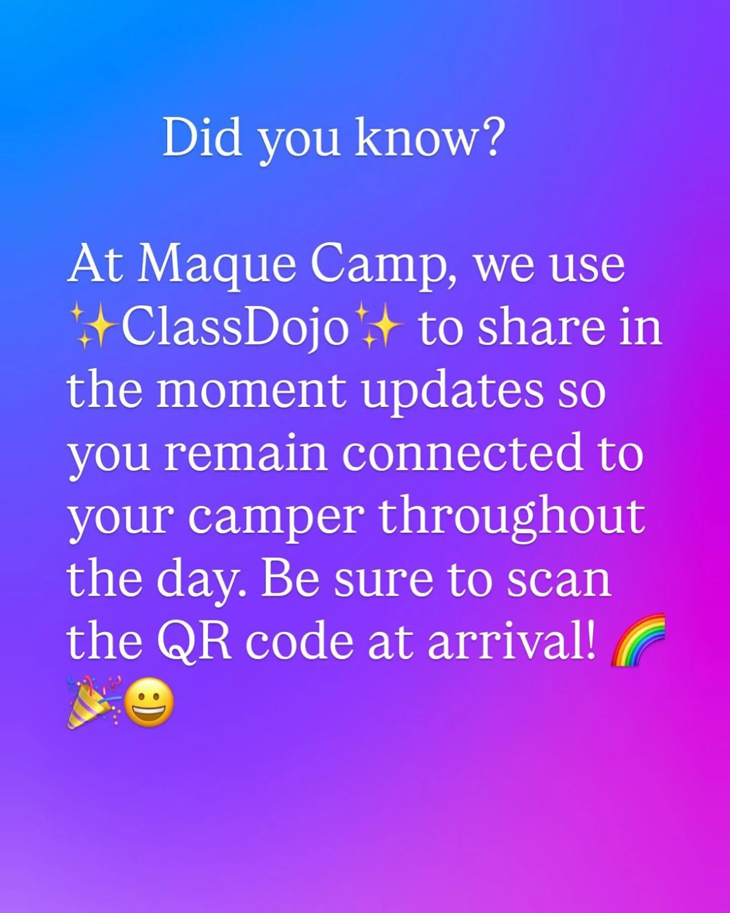 🌟At Maquecamp we keep parents connected. #maquecamp #schoolbreakcamp #montclairmommiesanddaddies