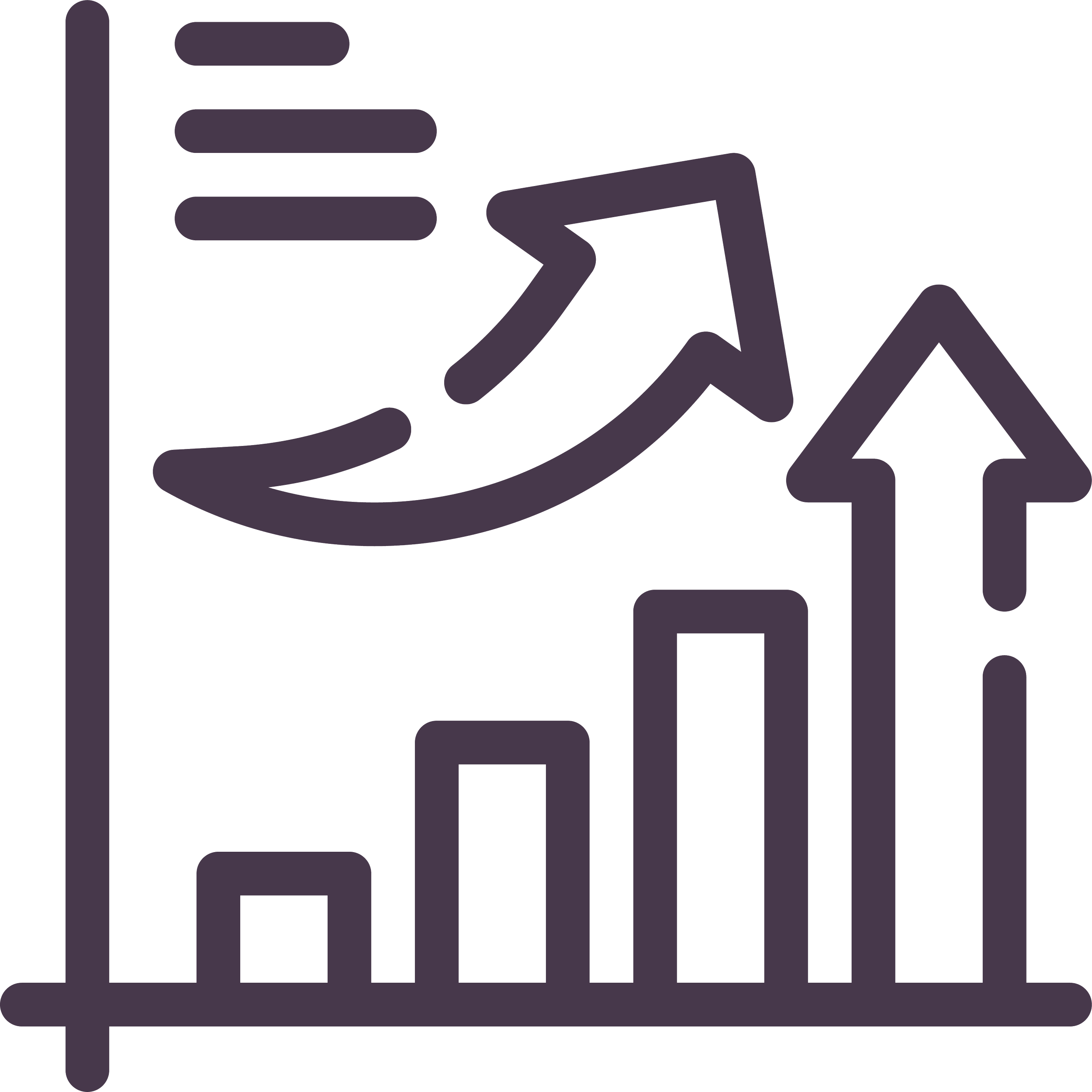 Graph icon with upward arrows, representing performance-driven video content with subscription that grows engagement over time.