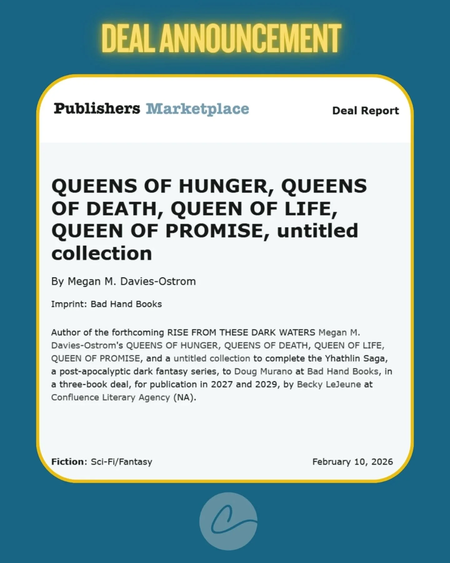 Congratulations, @mmdaviesostrom!