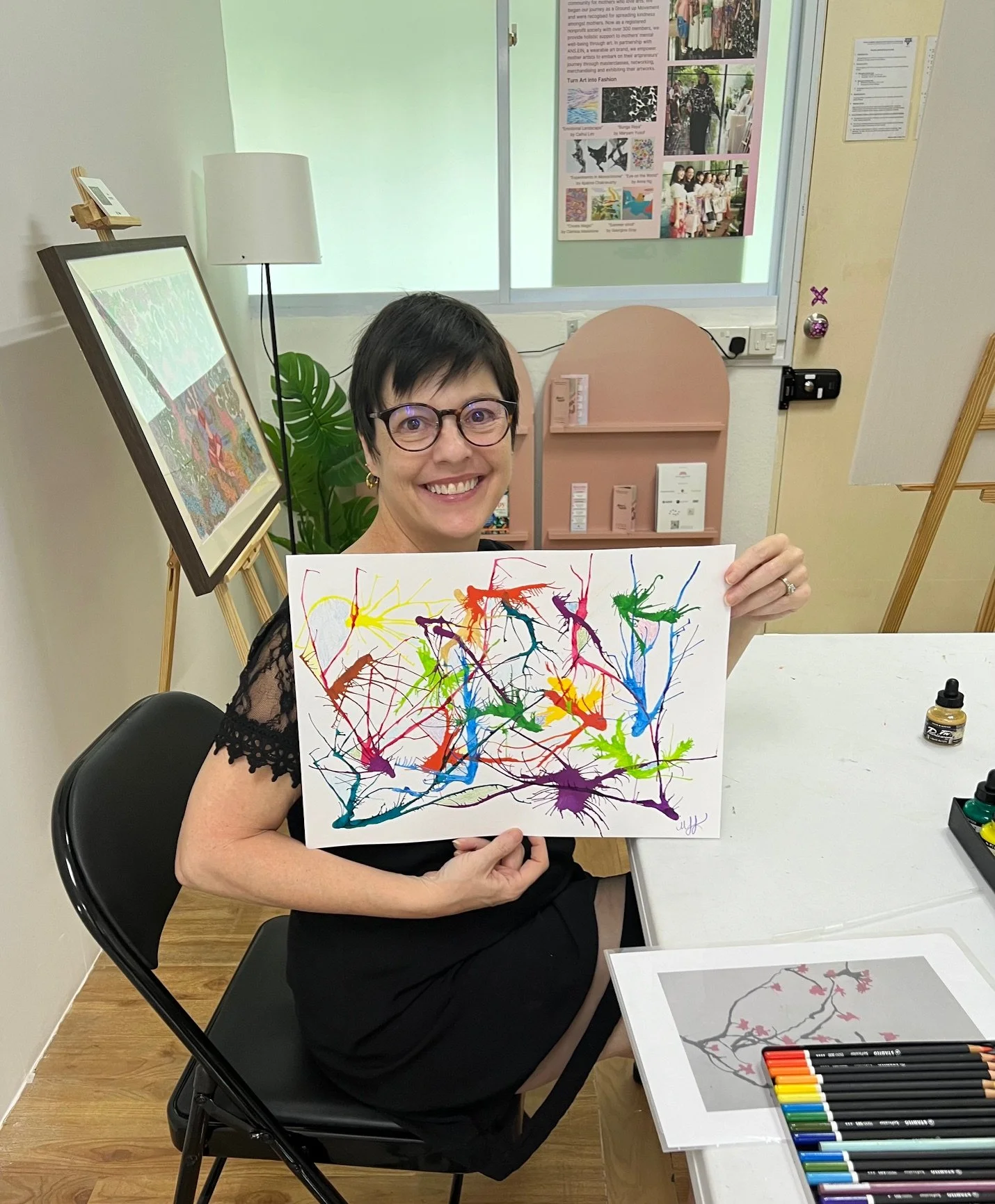 Ink Blowing Workshop as a part of Singapore Gallery Month Events in collaboration with Mama On Palette on Sep. the 5th!