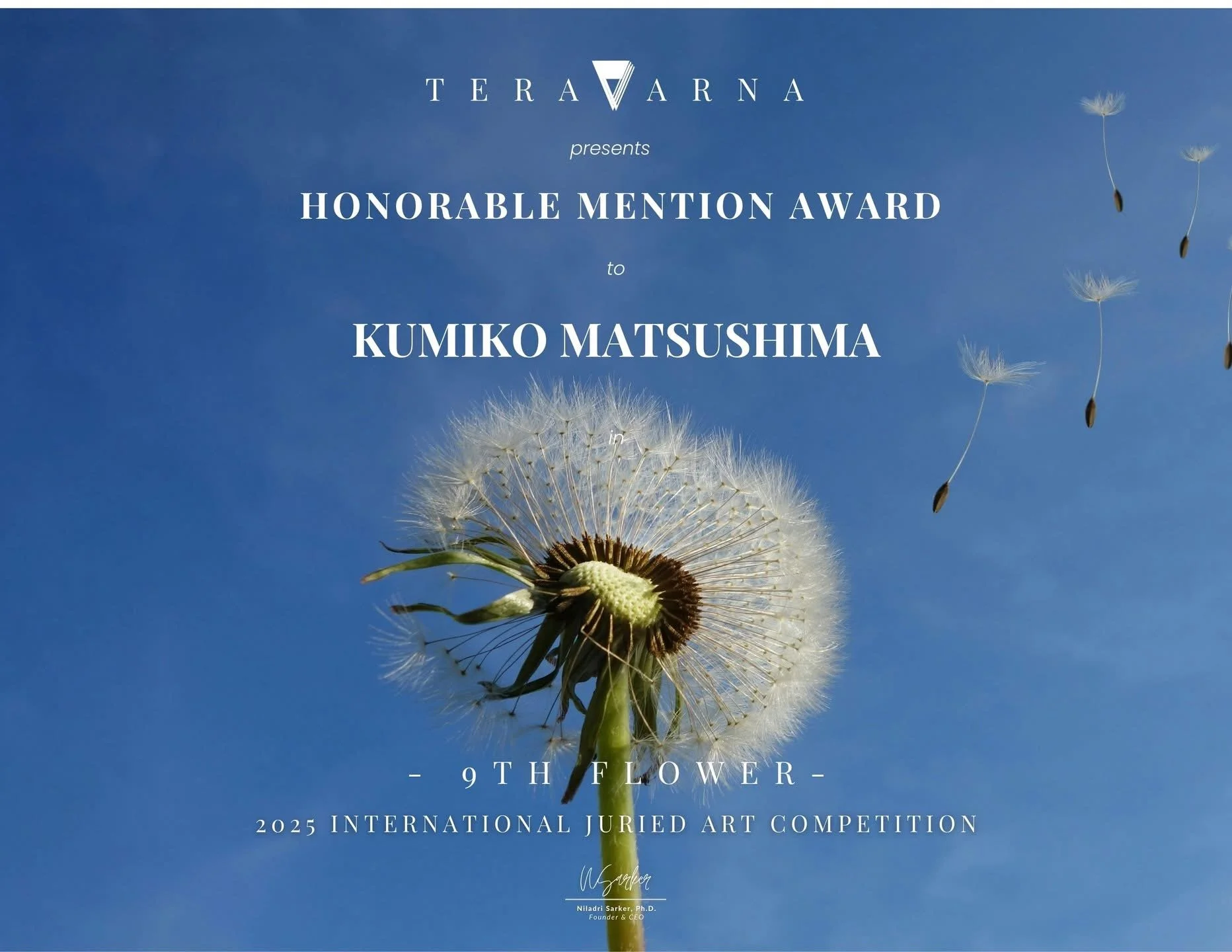 "Lofty" Won The Honorable Mention Award in "9th Flower Competition" by Teravarna Online Gallery on January the 8th, 2025❣️