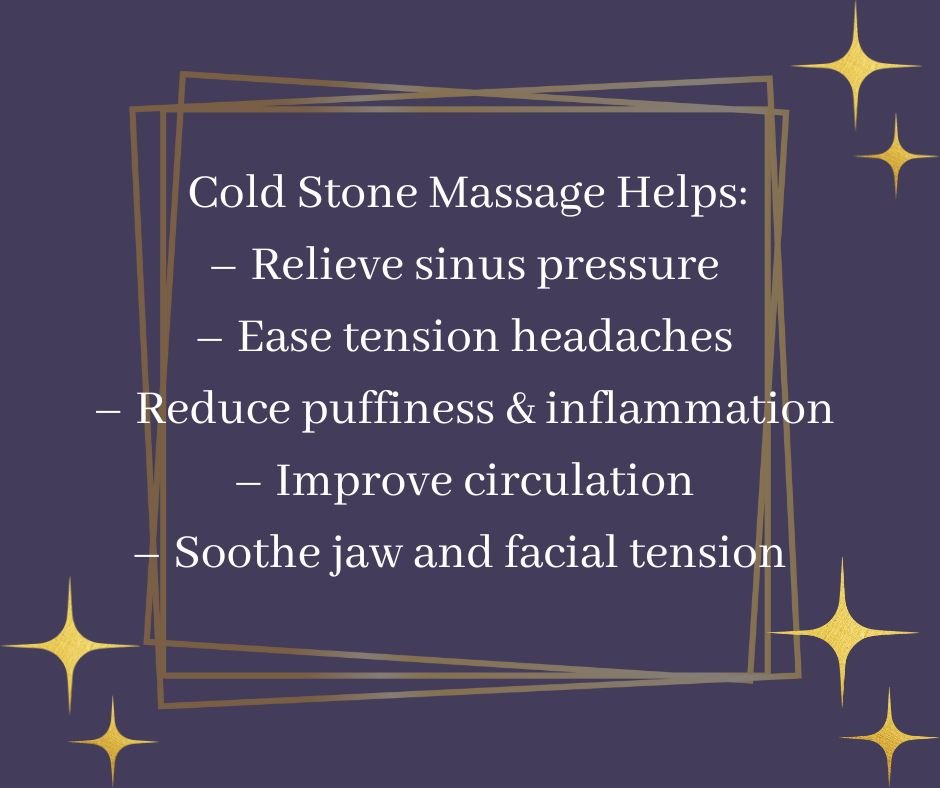 ❄I love using cold stones on the face. I keep a set in the office and one at home. I have used them for these very reasons. Especially sinus pressure and puffy eyes. The indoor allergies always get me around this time of year. 

Have you ever experie