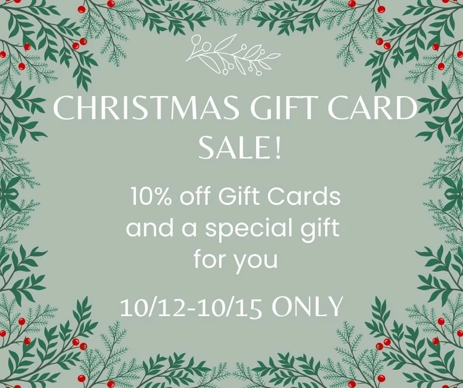 Gift Card Sale This Weekend Only &mdash; December 12&ndash;15!
Enjoy 10% off all gift cards + a special gift from me:
a Digital Wellness Planner to help you start the new year feeling grounded and supported. 💛

Every holiday season, I&rsquo;m remind