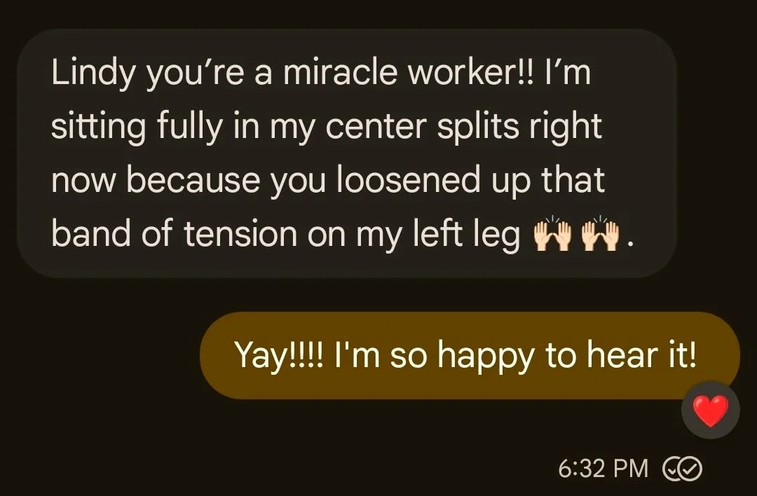 I love being able to help women move freely in their bodies again.

Whether that means getting back to your favorite exercise, dancing, walking comfortably, or playing on the floor with your kids without thinking twice &mdash; freedom of movement mat