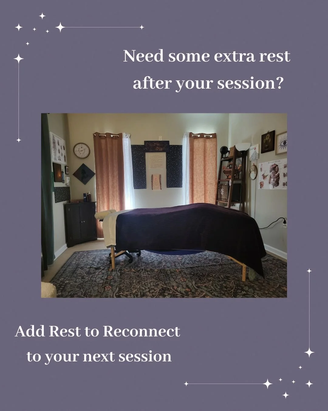 I know how busy life gets. When you plan a massage, I know you are not just coming in. 

You are making time out of your busy schedule to take care of yourself. 
You made plans with a sitter, you drove through the crazy traffic, and you found the day