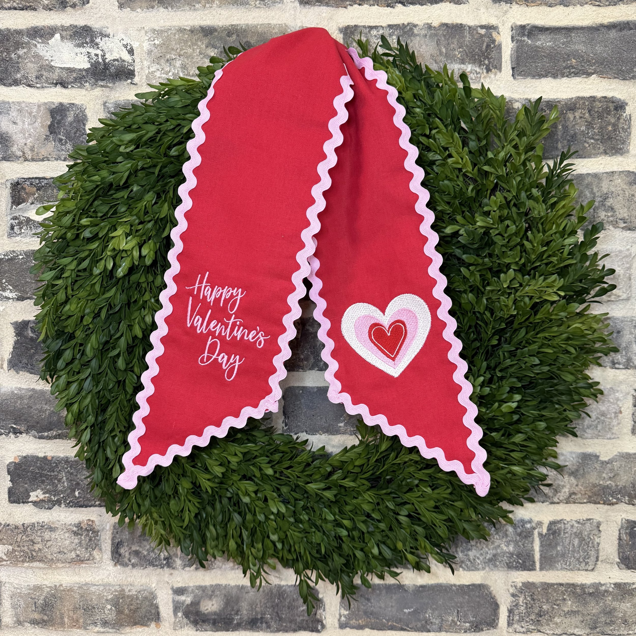 Happy Valentine's Day Wreath Sash - Layered Hearts