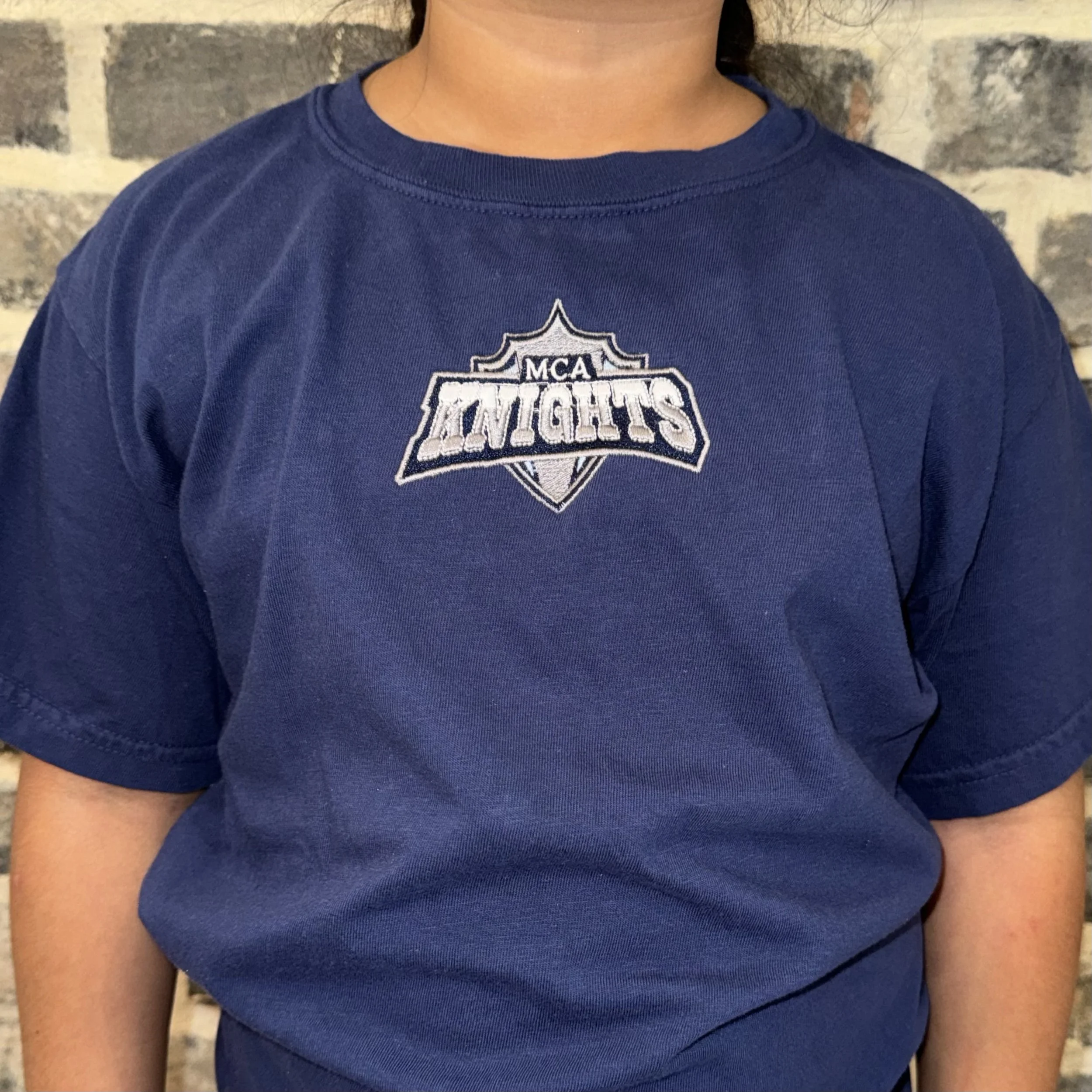 Youth Athletic Logo Tee - Navy