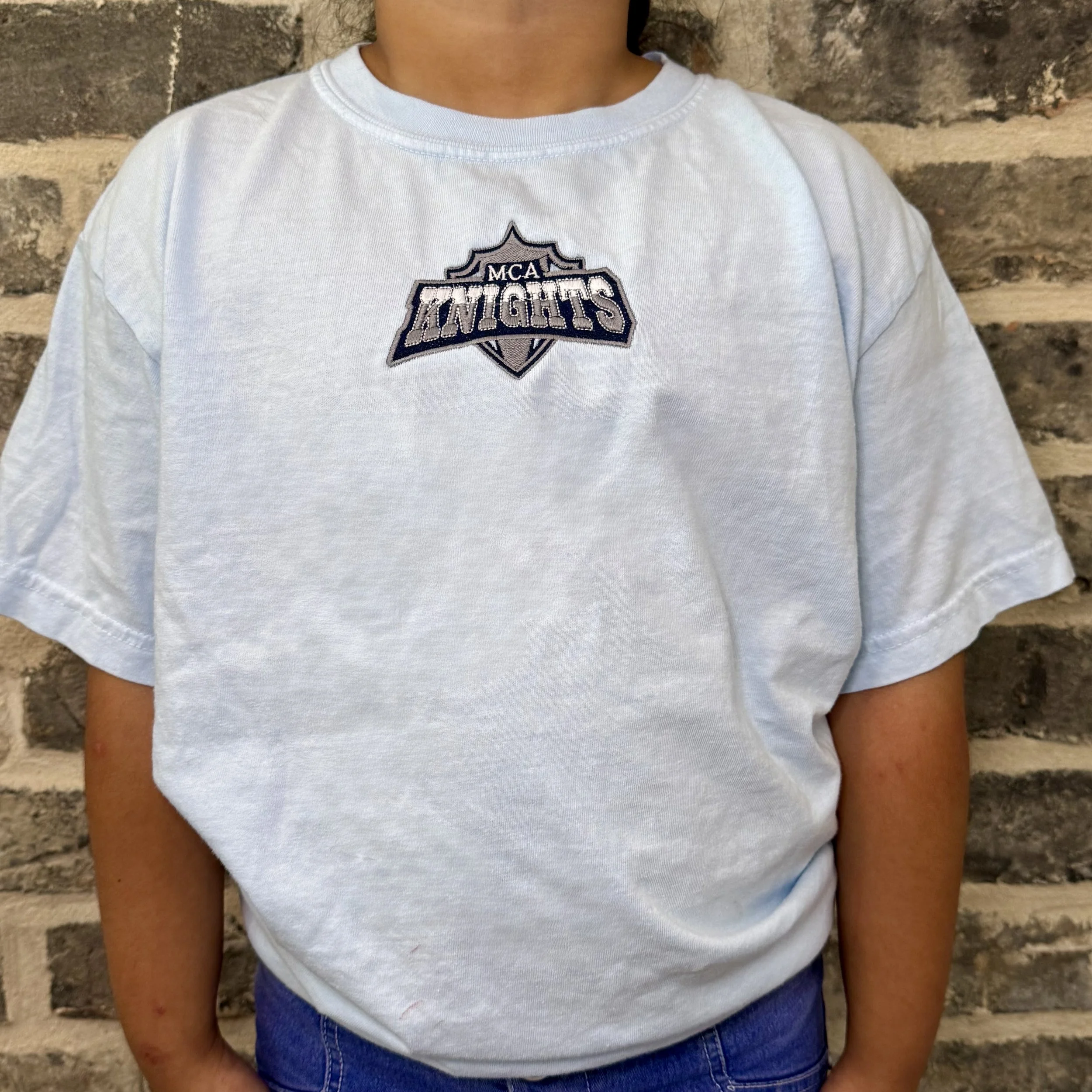 Youth Athletic Logo Tee - Light Blue