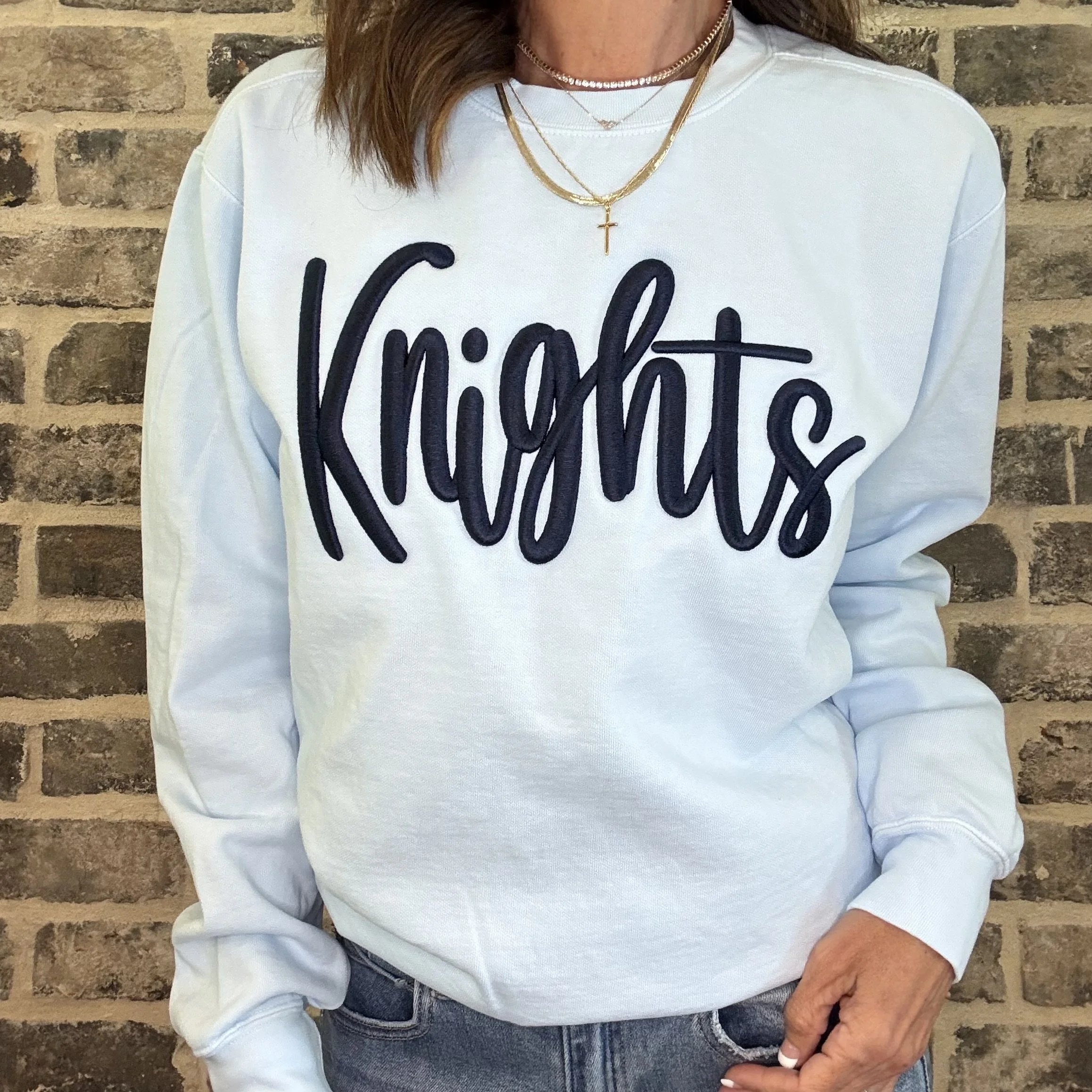 Adult 3D Diva Crewneck Sweatshirt - Light Blue