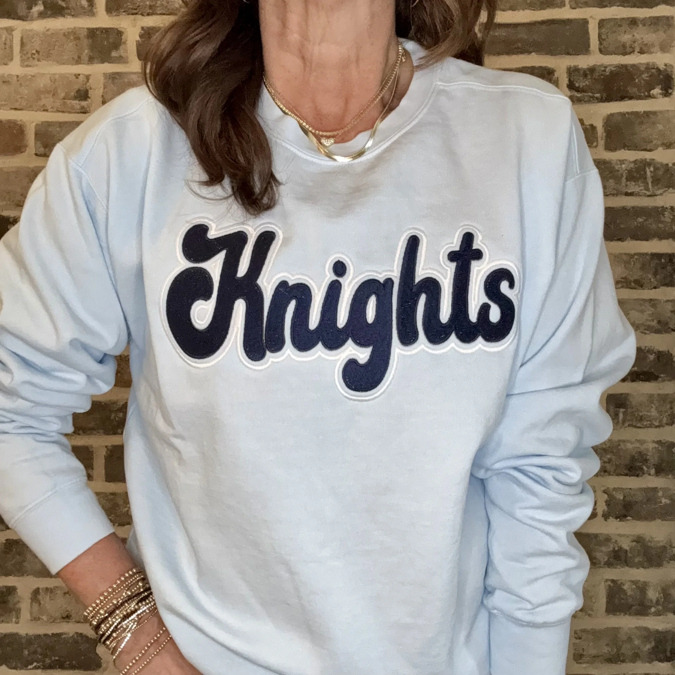 Adult Groovy Baby Crewneck Sweatshirt - Light Blue