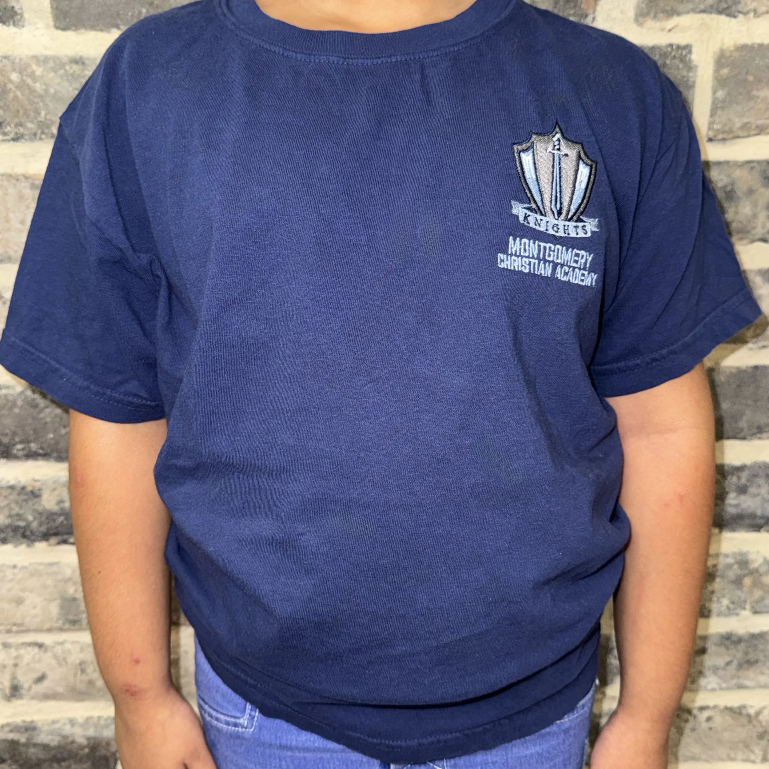 Youth Academic Logo Tee - Navy