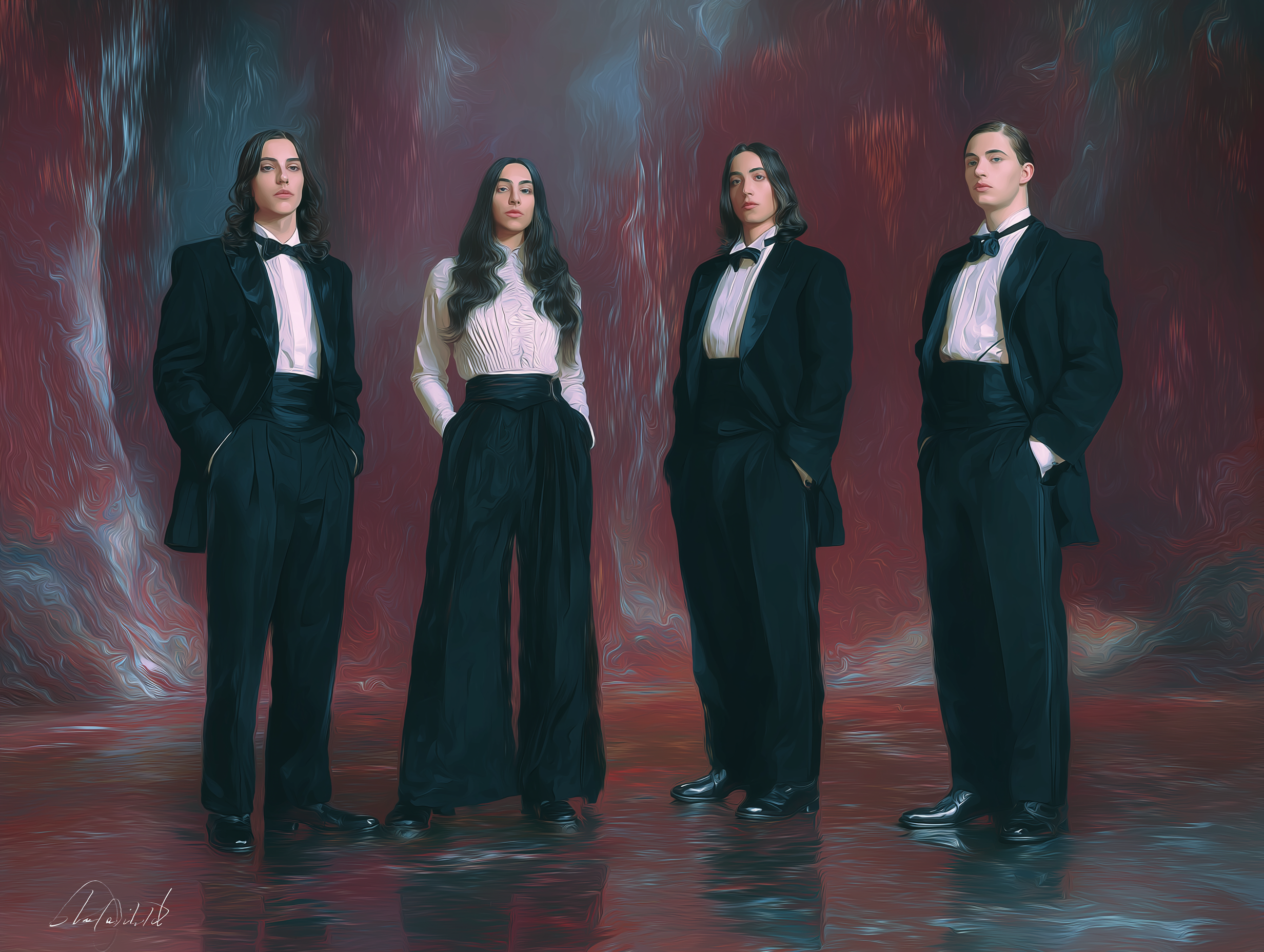 I asked each of the boys to create images of  Velvet Sundown.