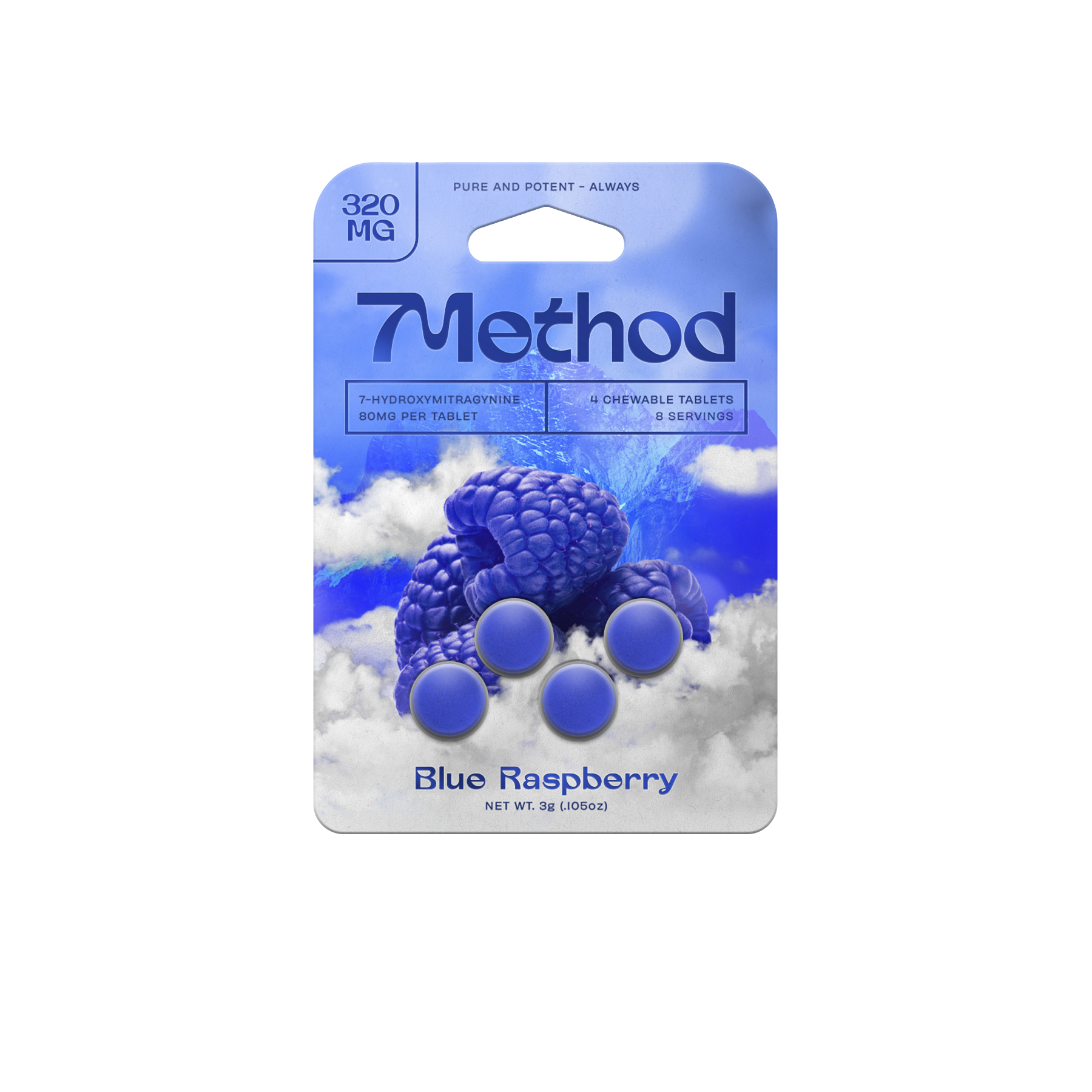 4-Count / 320mg / Blue Raspberry