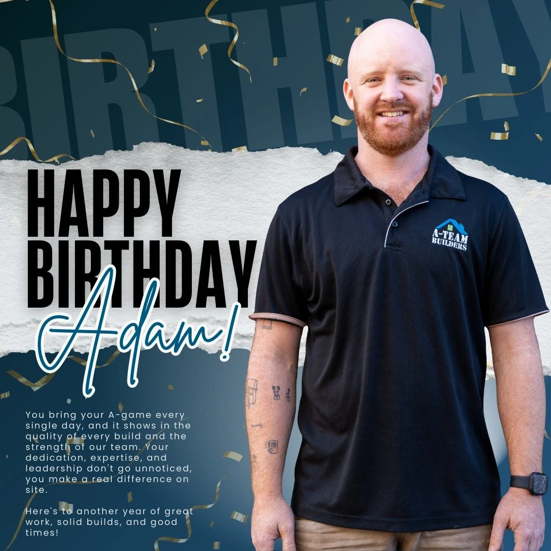 Happy Birthday to Foreman Adam! 🎉

Today we're celebrating a legend who shows up every day and gets the job done right. You've been an absolute ripper on site. Your know-how and leadership keep the crew firing on all cylinders, and the quality of wo