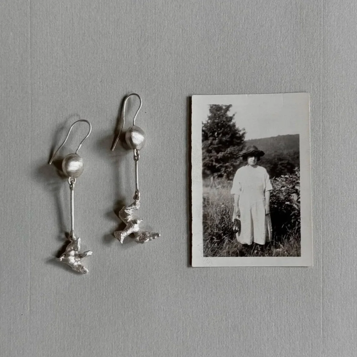 bird earrings—inspired by a photograph