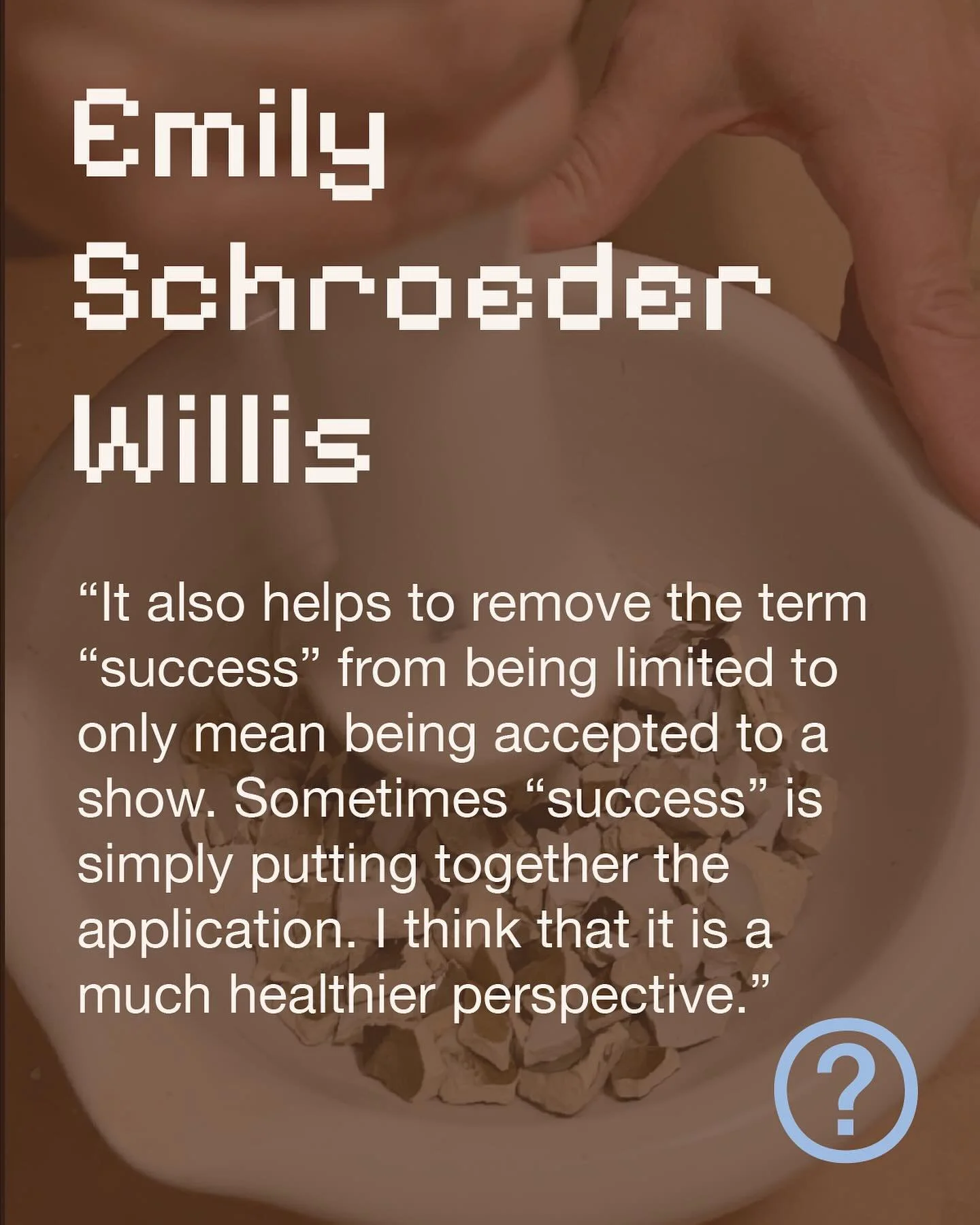 @emily.schroeder.willis &ndash; My name is Emily Schroeder and I am a teaching artist in the city of Chicago. I worked as a potter for many years. I am fascinated by how functional vessels speak a universal language. Everyone knows how to hold a cup,