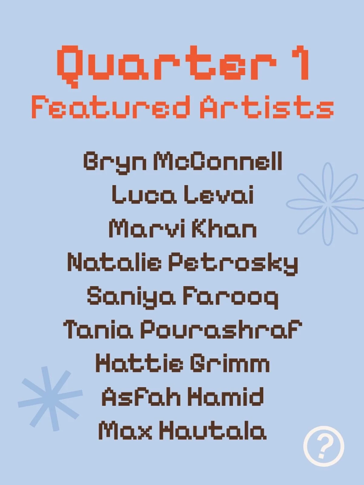 We&rsquo;re back from winter break and kicking off the new year with an exciting lineup of Featured Artists for Quarter 1! Starting next week, follow along as we highlight these creatives. We can&rsquo;t wait to share their practices with you ✷

➞ Br