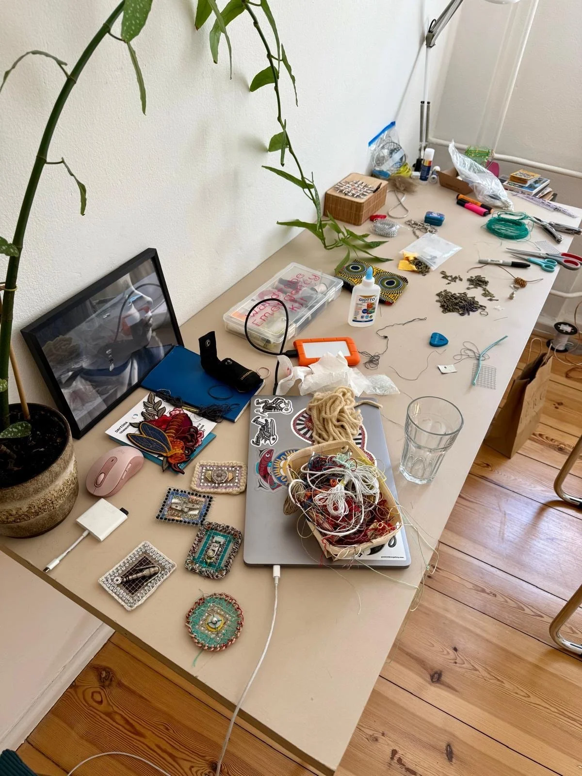 @brynmcconnell - My process begins with found objects. I primarily collect metal from the street, scrap material from construction sites, or off-cut yarn and fabric from weavers. I believe these recycled items are charged with an energy which gives m