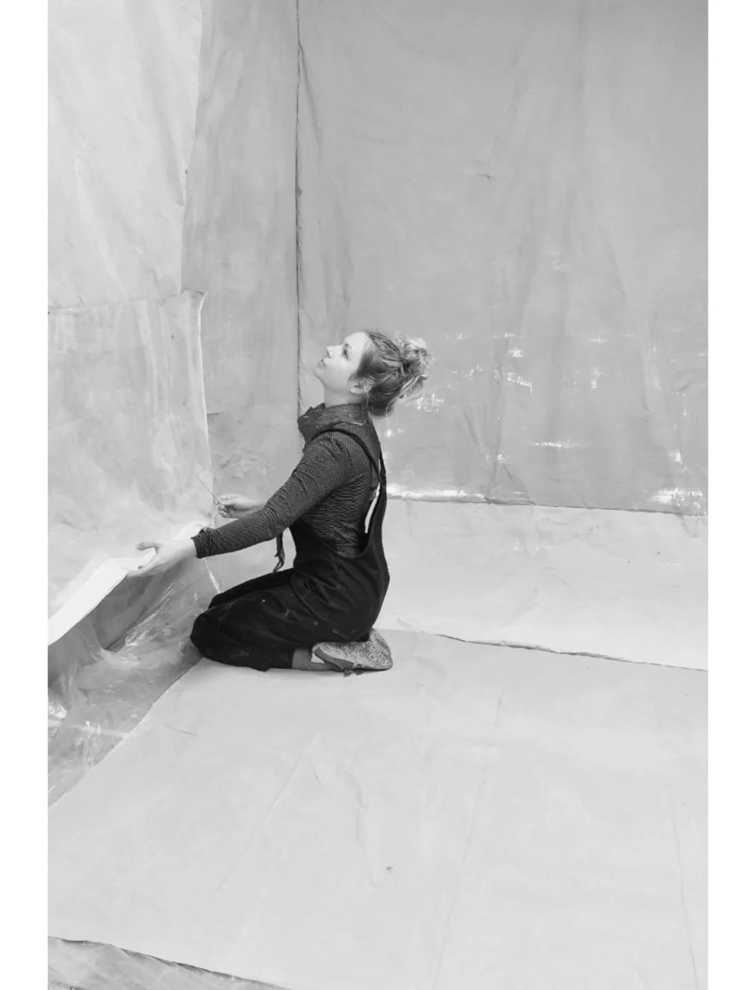 @luca.levai - After priming large pieces of often reclaimed textiles and canvases, my practice always starts with movement studies, inhabiting and exploring the canvas as a space, as a fertile ground. I do a lot of full body mark making, exploring th