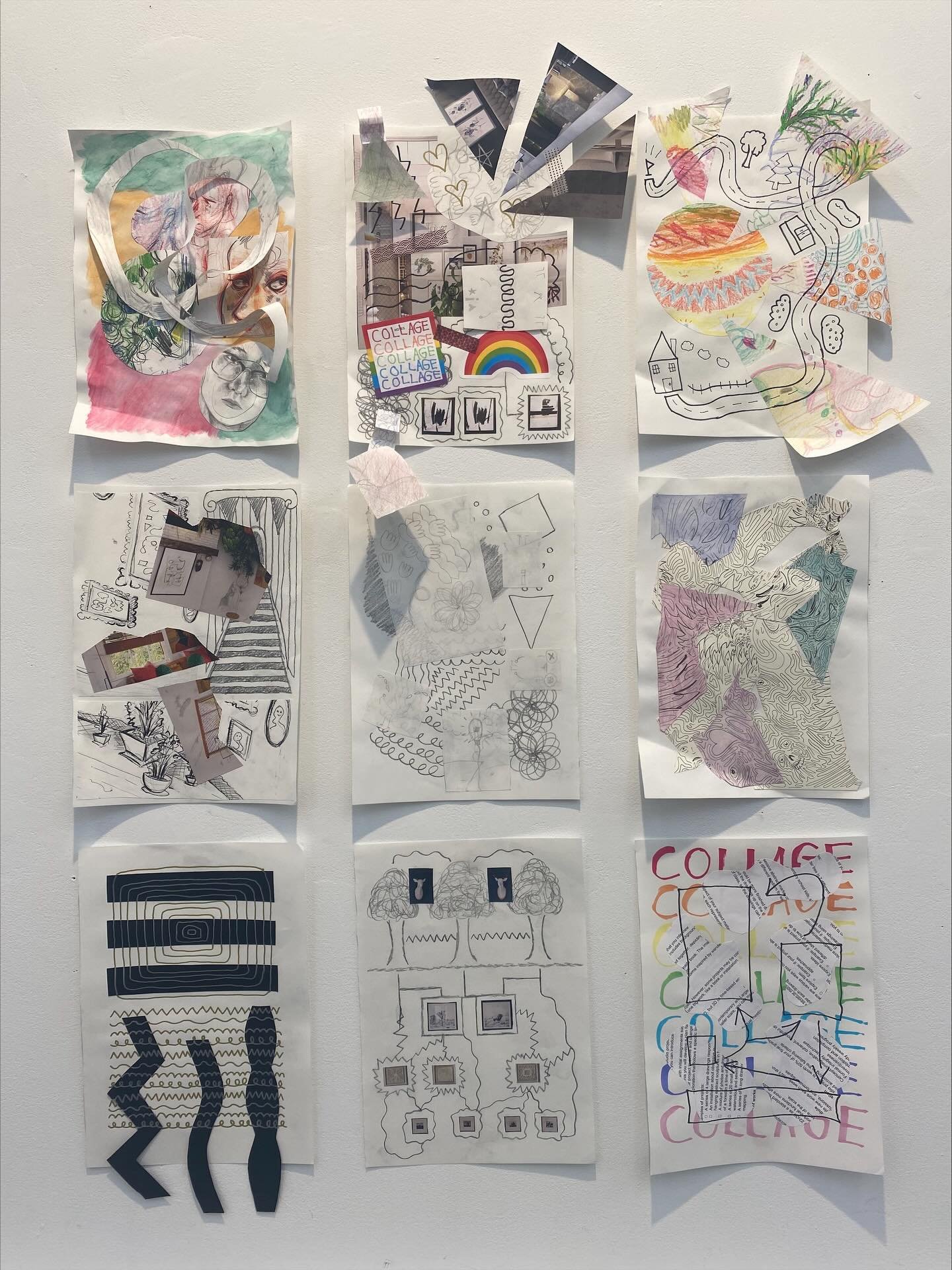 @uhkechi - I once attempted to create a series of mixed media collages focused on found imagery. I did nine practice collages that I was very pleased with, so I felt confident enough to work bigger. I wanted to add in my own drawings, but I struggled