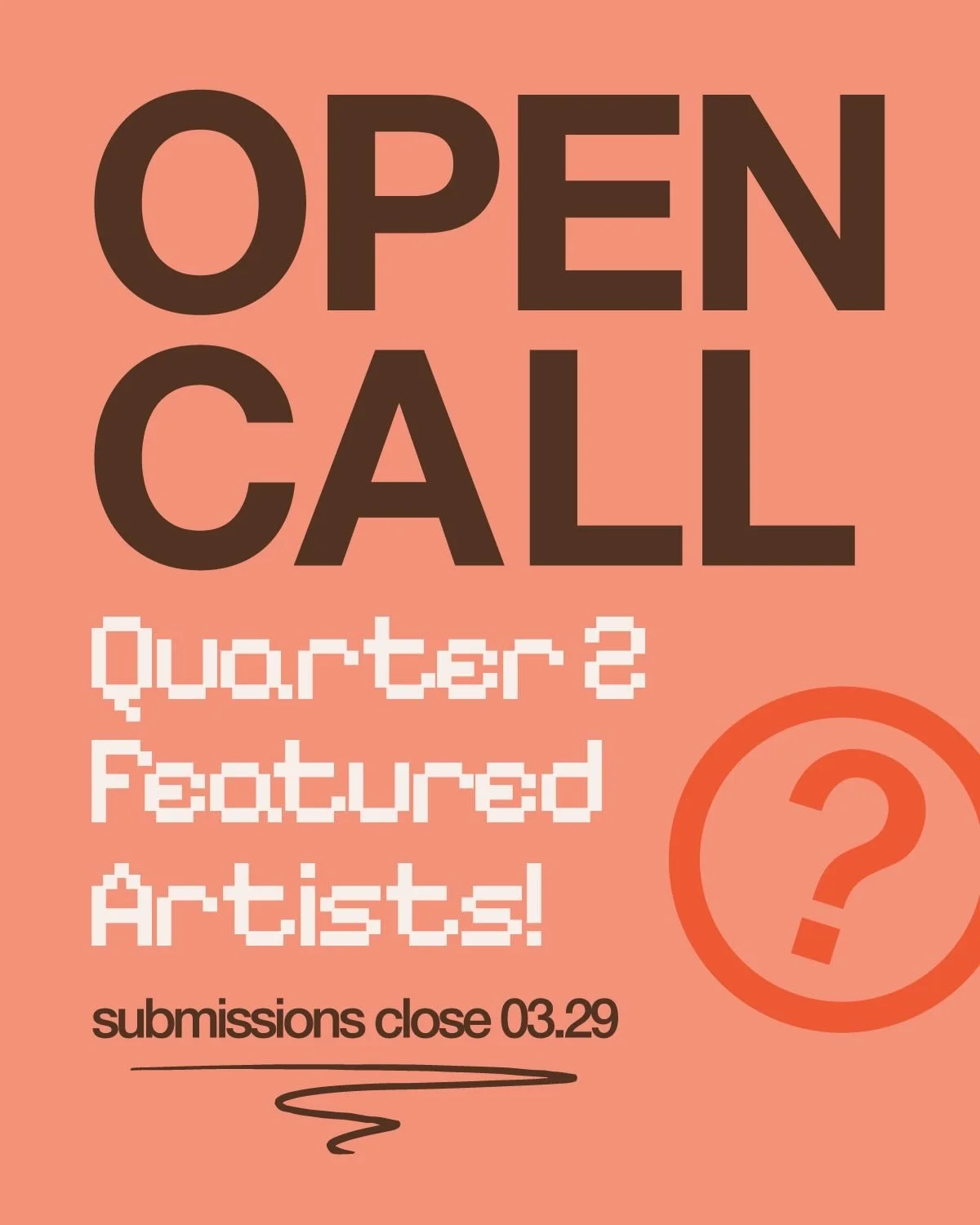 Are you a creative wanting to share more about your practice? Apply to be one of our Quarter 2 Featured Artists! ✨

Open now through March 29th, this call is to be featured during the months of April, May, or June. Over the course of five days (Monda