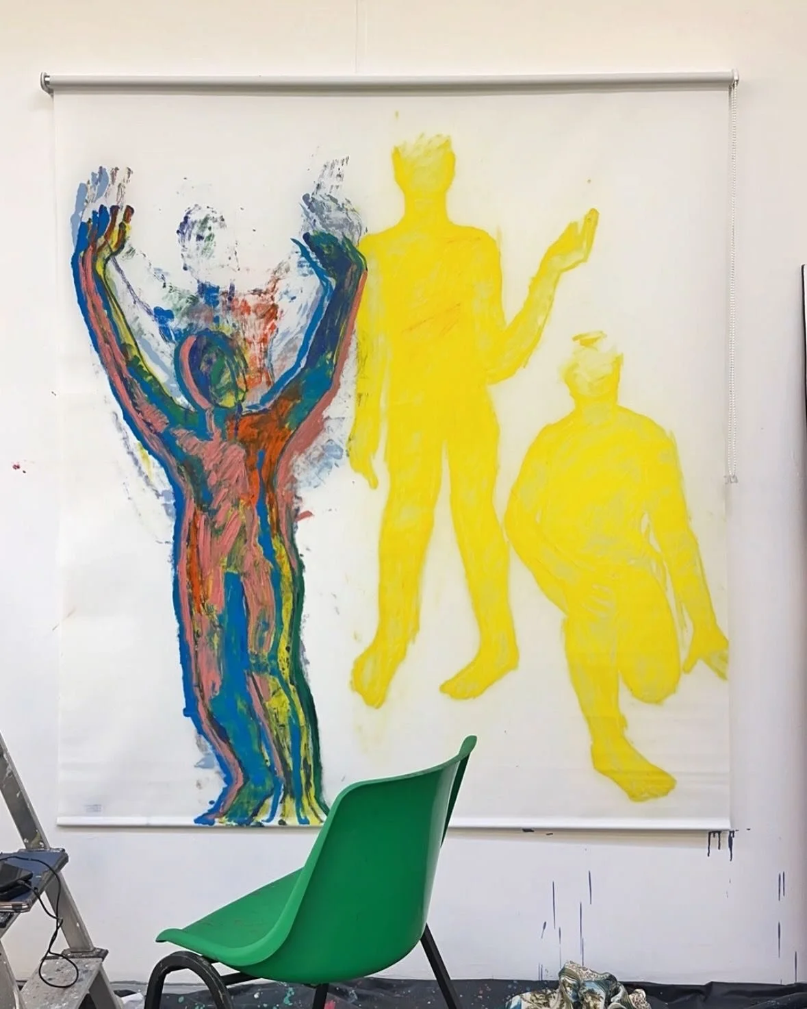 @artconsole - These images are from my lovely studio at my uni in Farnham. One thing evident in the process of my work is, it&rsquo;s definitely messy, I interact with materials and pigment up close and personal. I am in no rush to finish a piece. I 