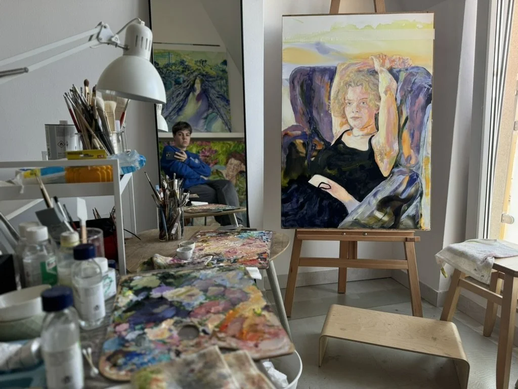 Working on a portrait of my friend