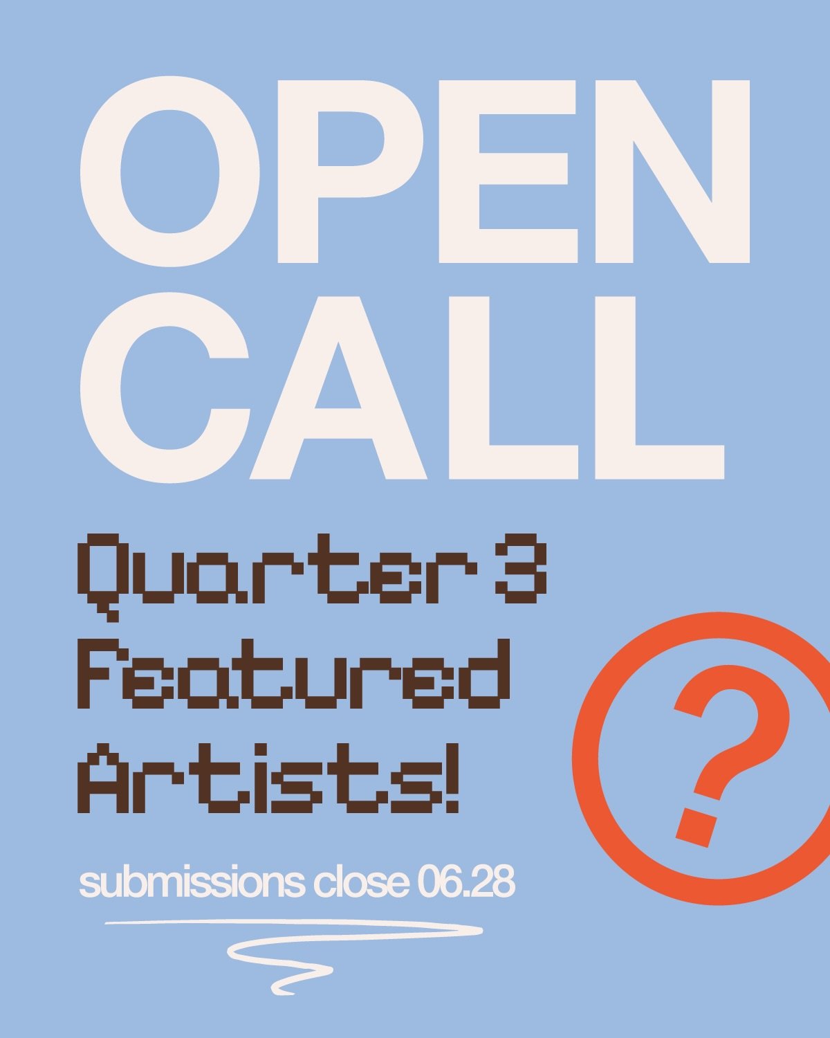 You know what time it is 🎉 Applications are now OPEN to be one of our Quarter 3 Featured Artists!

Open through June 28th, this call is to be featured during the months of July, August, or September. Over the course of five days (Monday-Friday), fea