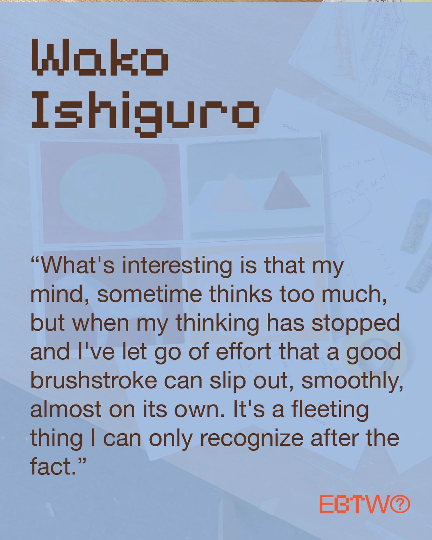 @wakoishiguro - My name is Wako Ishiguro, and I&rsquo;m a Japanese painter. I moved from Tokyo to London last summer, and now I paint in oils in my studio almost every day. Like opening up the pores of one&rsquo;s skin, like cracking open one&rsquo;s