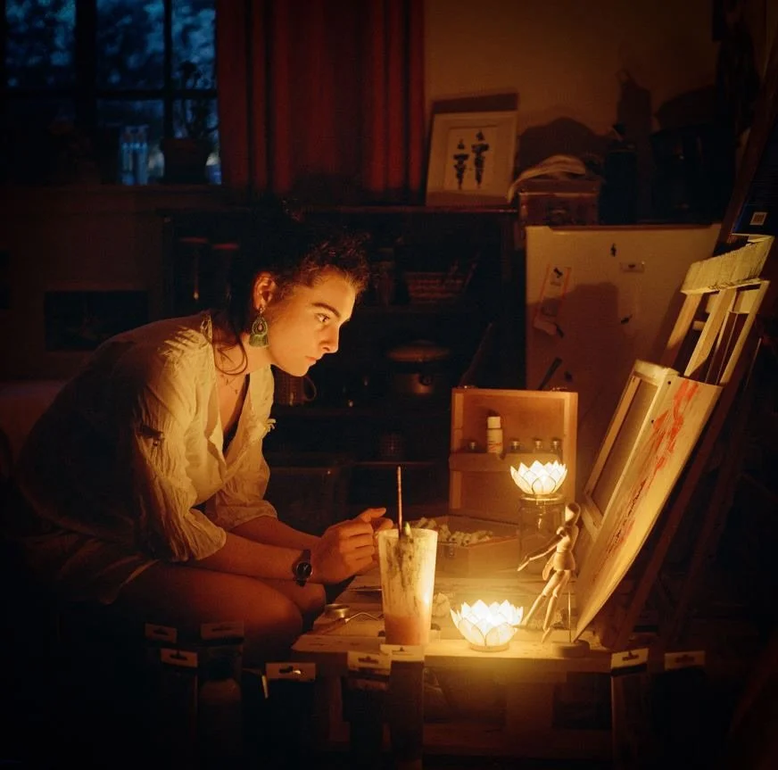 @ombeline.defrance &ndash; I spent the last few months in Italy and had the chance to have access to a little studio that I organised to work in. It was a beautiful adventure of four months, I could finally work with oil (because I don&rsquo;t have a