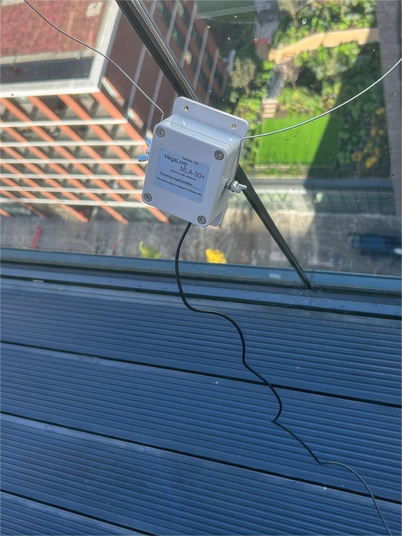 The antenna and Very low frequency antenna I set up on a rooftop to capture radio signal. The signal is directly coming from timely public transport activities.