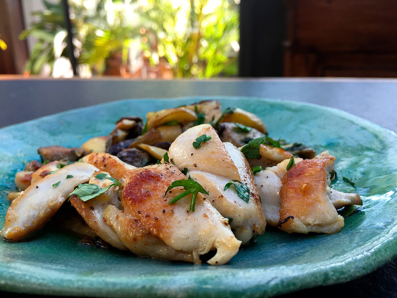 Cosce di pollo ai funghi porcini