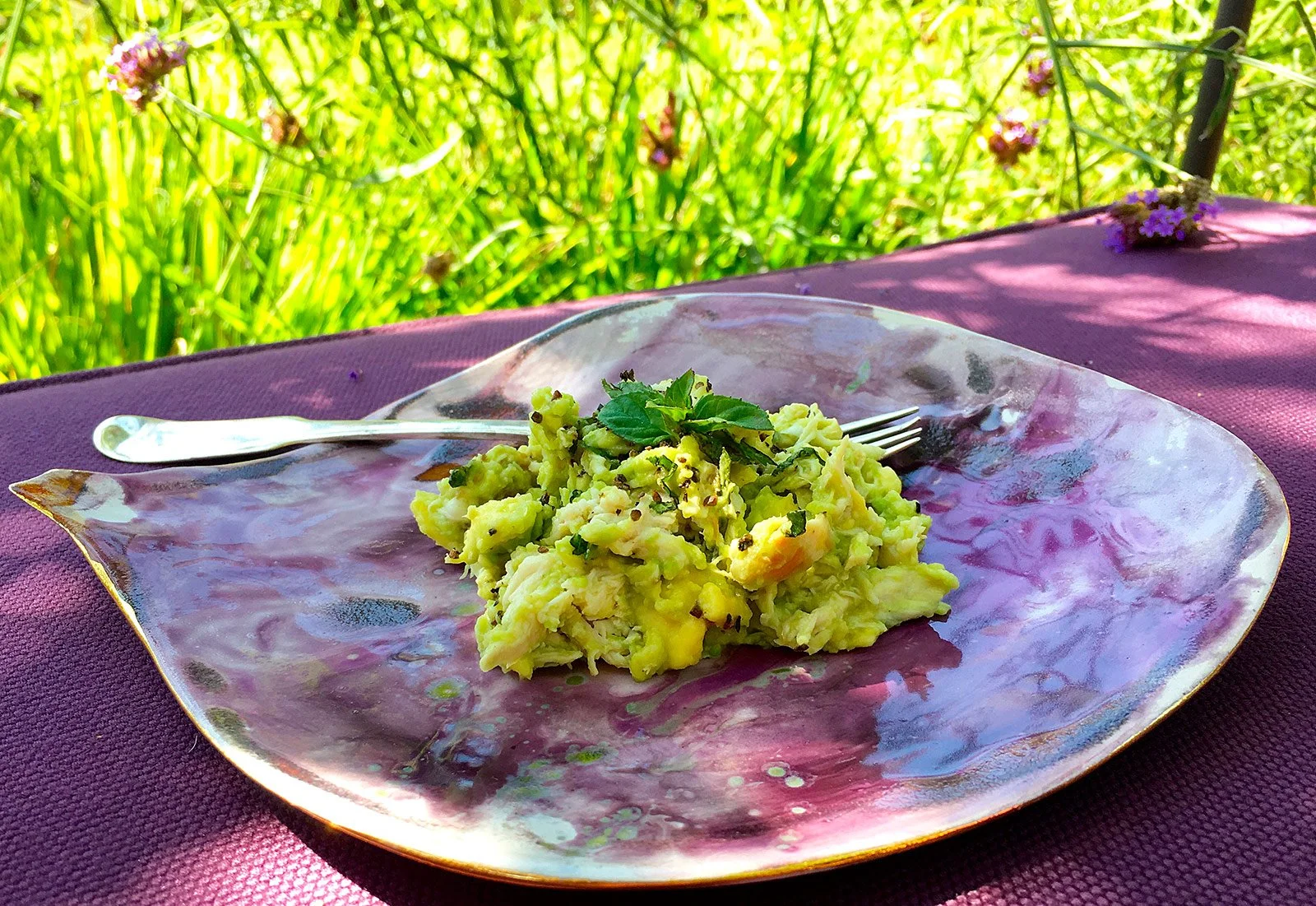 Petto di pollo grigliato con avocado e menta