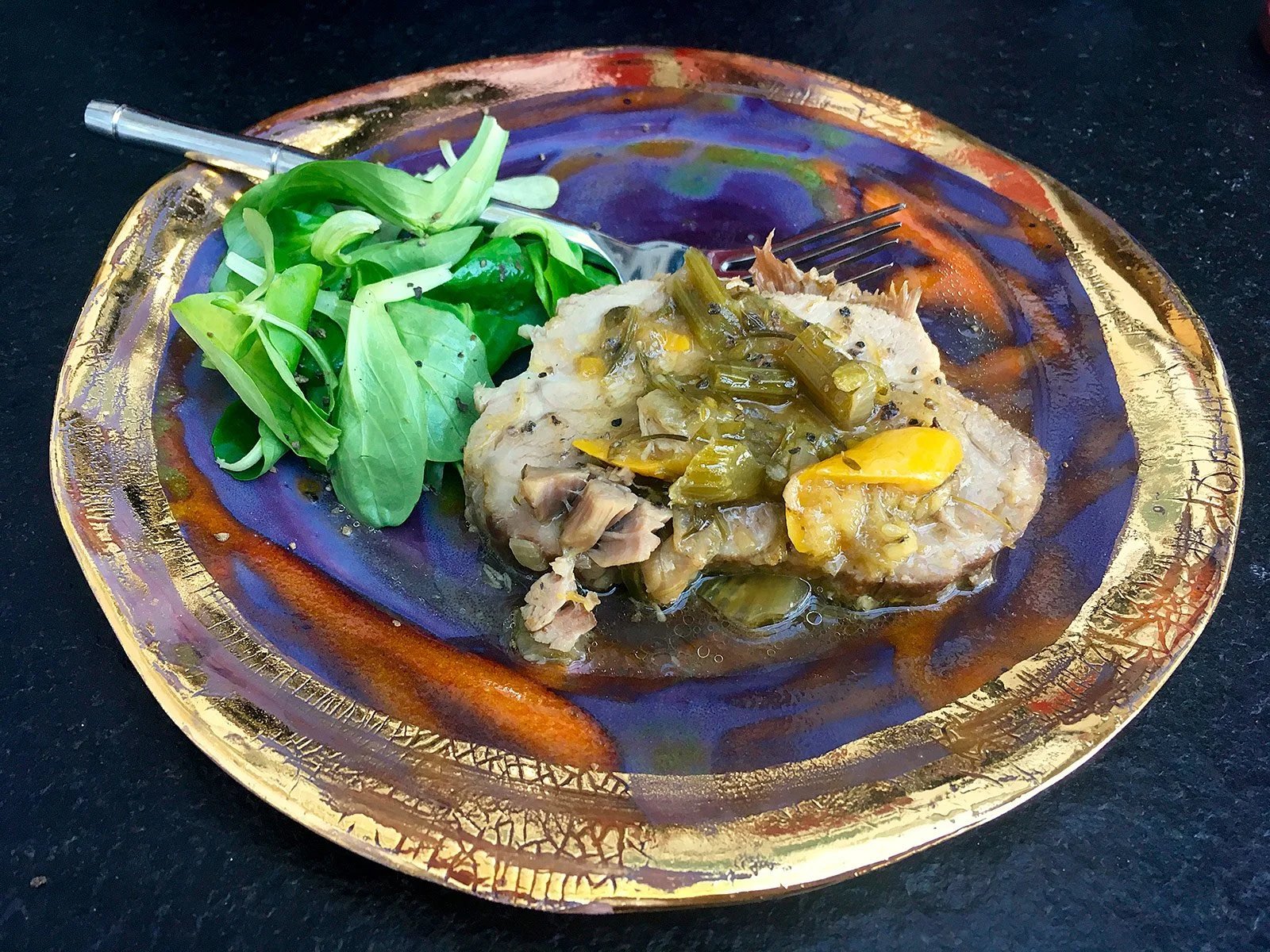 Collo di maiale alla salvia e rosmarino