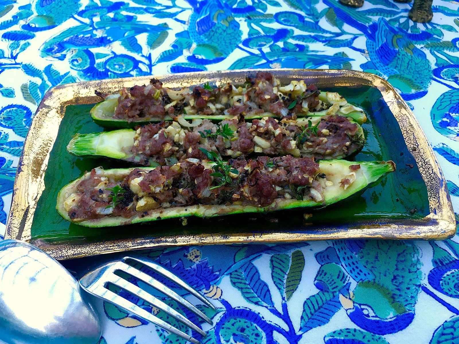 Zucchine ripiene di carne trita