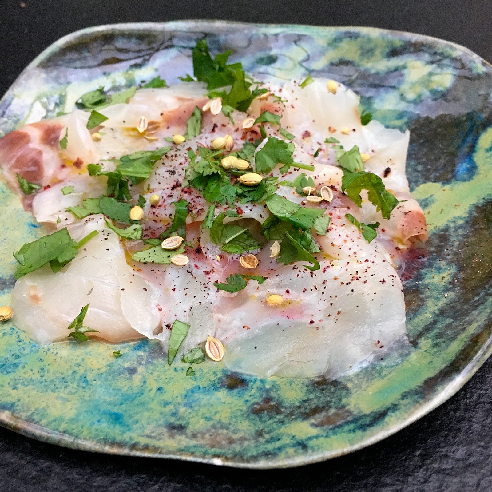 Carpaccio di branzino al lime