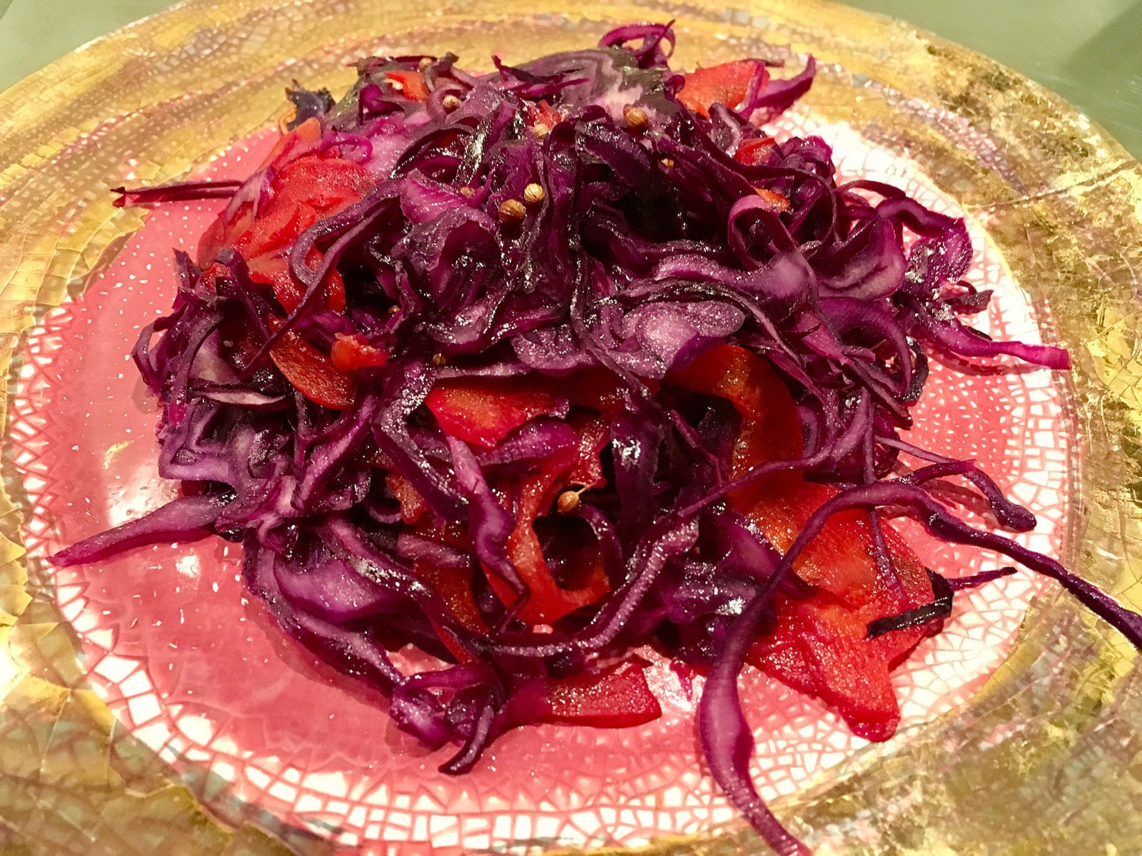 Peperone e cavolo rosso saltati