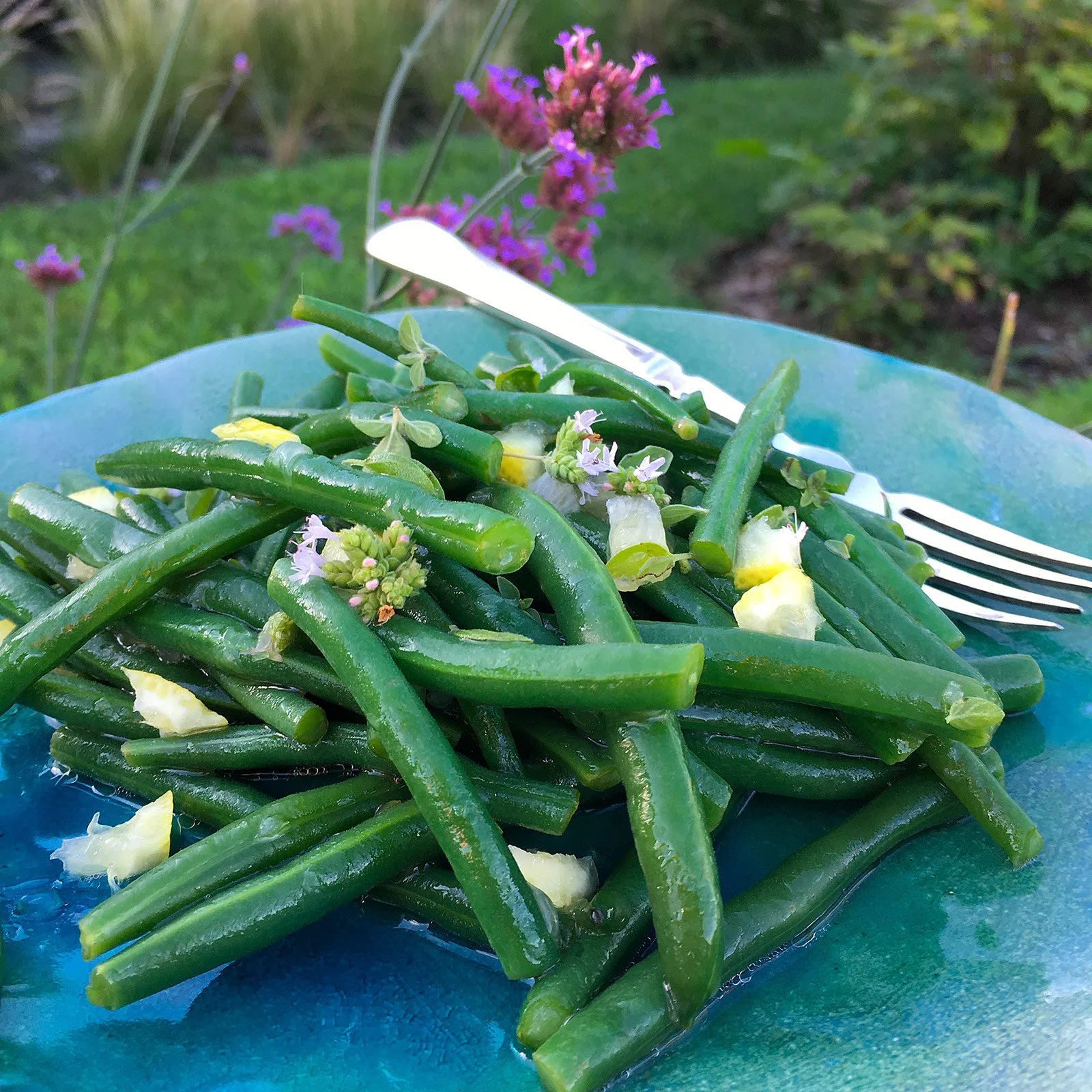 Fagiolini all'aglio con origano fresco