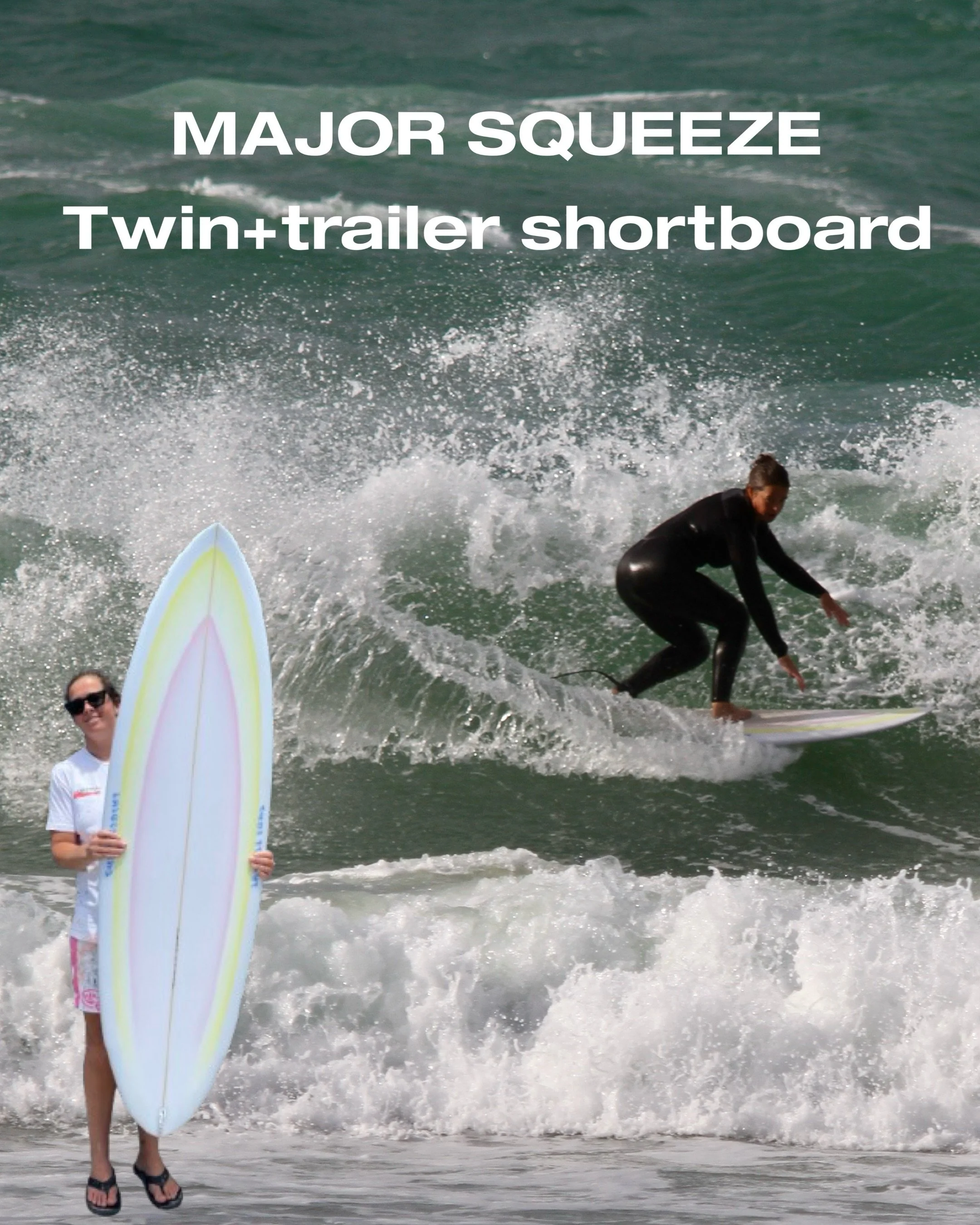 We&rsquo;ve been getting asked a lot about this model - The Major Squeeze is built for speed, flow and easy paddling : a fun performance shape that makes average waves feel good and good waves even better.

Currently running a solid autumn custom dea