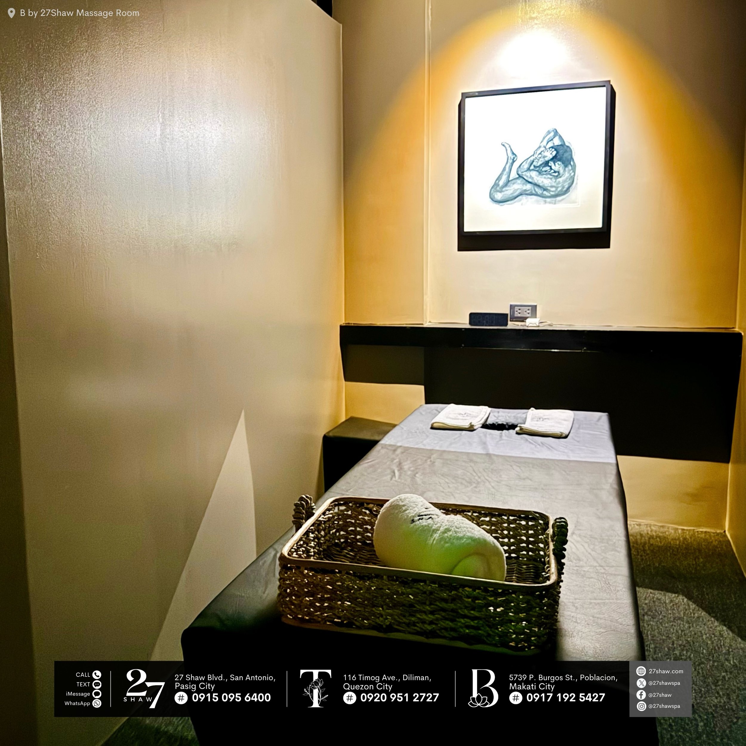 Where calm begins and tension ends. 💆🏻&zwj;♂️

📍 B by 27Shaw Massage Room

#ThisIs27Shaw #Bby27Shaw