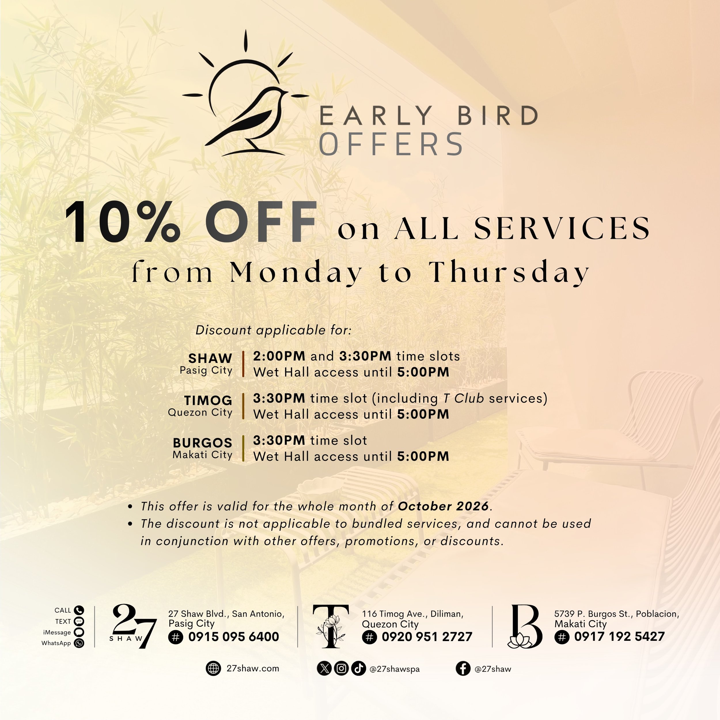 Start early, spend softly. ☀️ 

Explore this month&rsquo;s offers at 27shaw.com/offers 🖤

#ThisIs27Shaw
#27Shaw #Tby27Shaw #Bby27Shaw