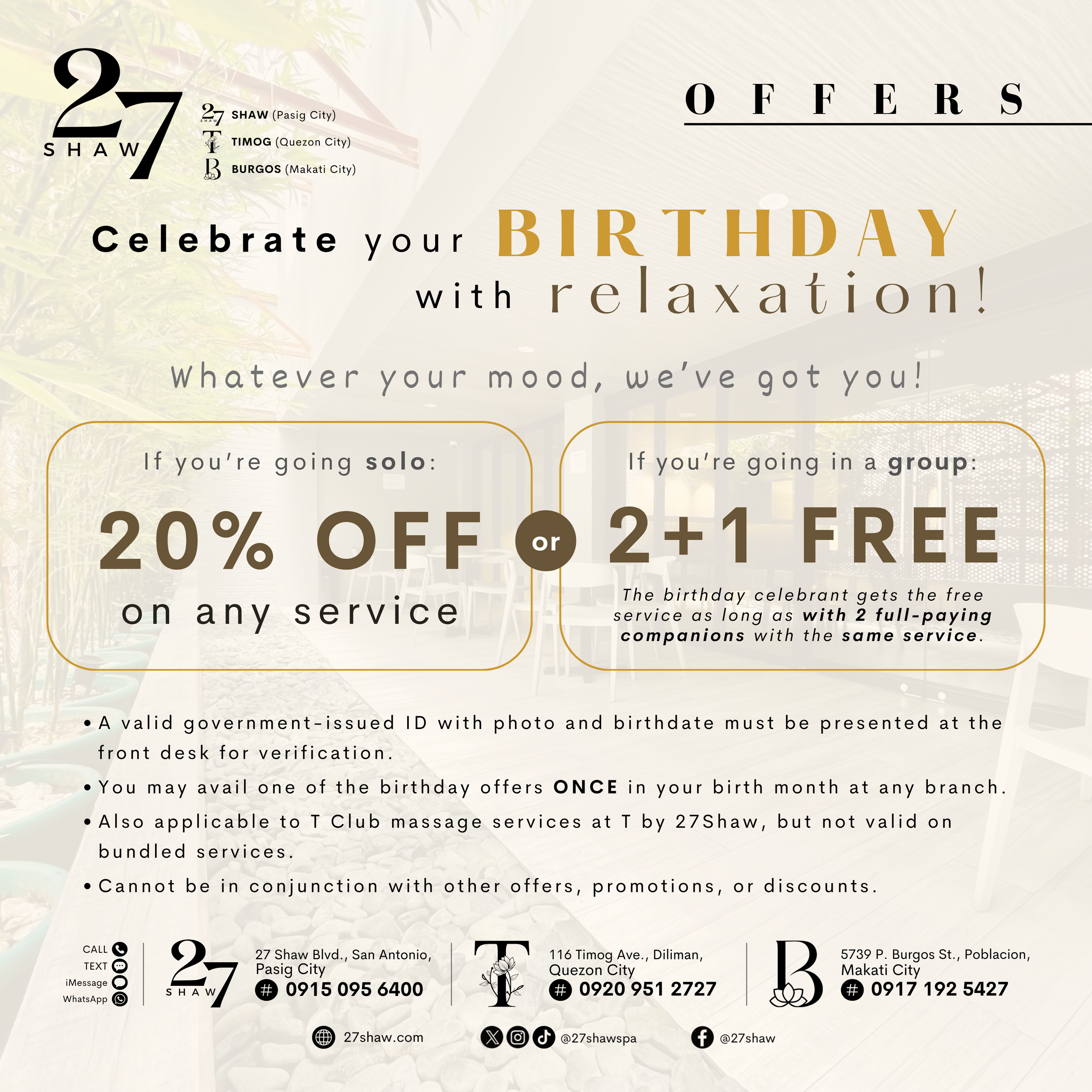 Birthday Offers