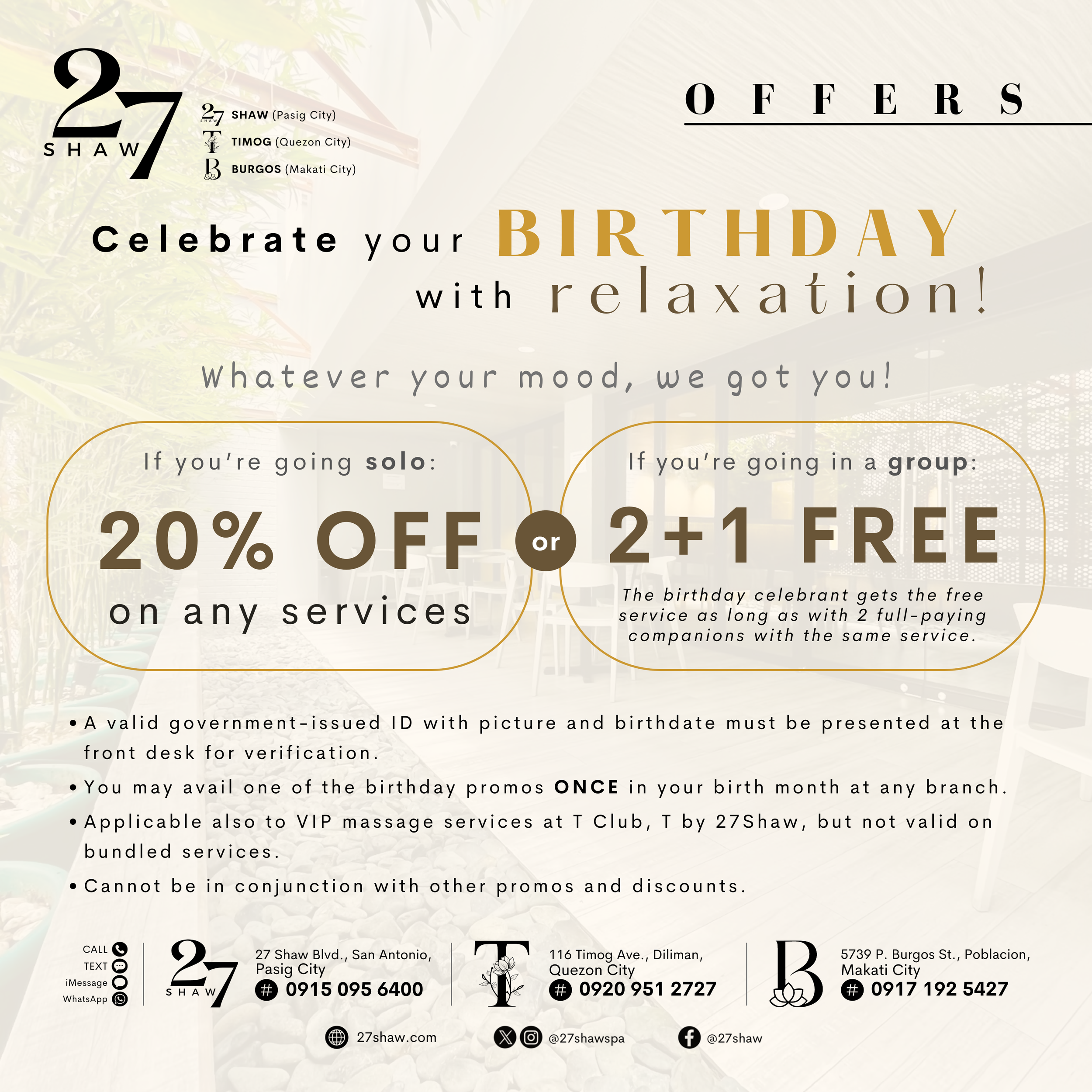 Birthday Offers