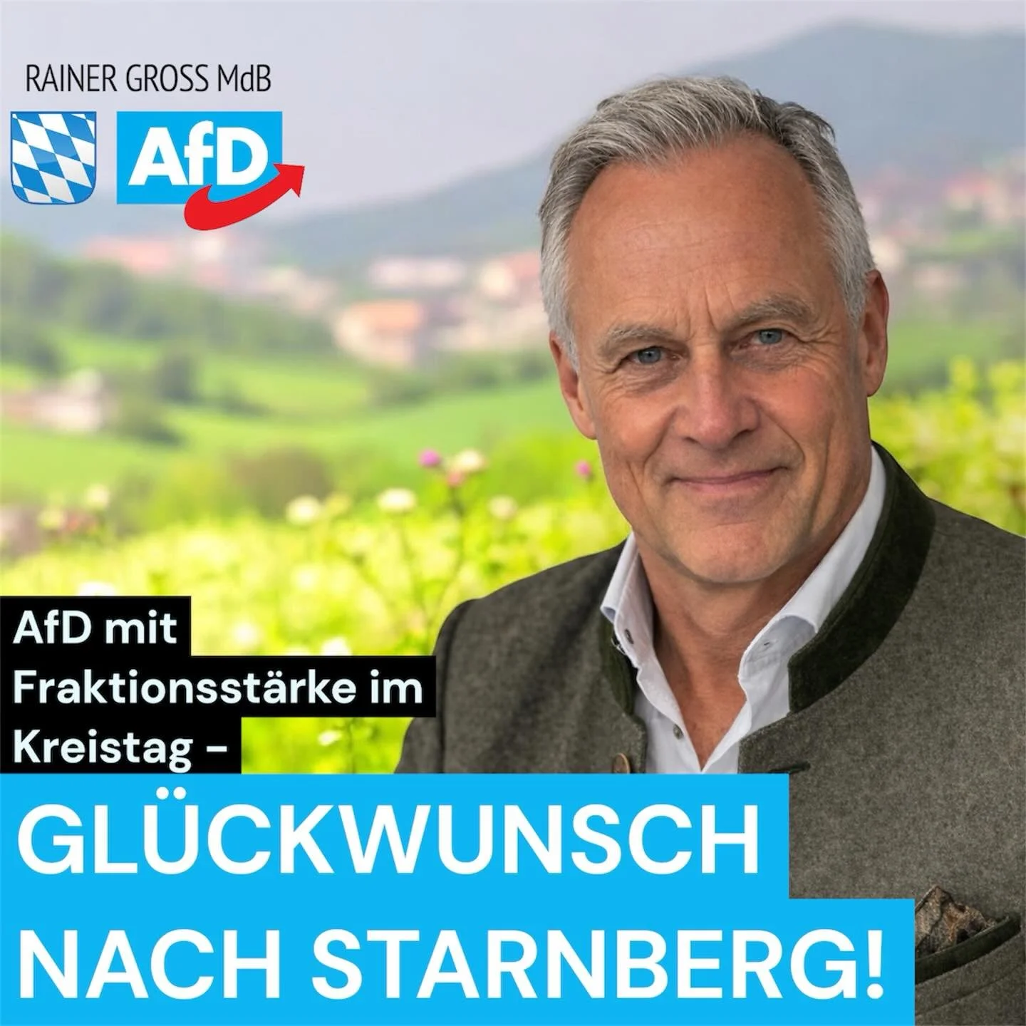 DANKE f&uuml;r ein super Ergebnis f&uuml;r die AfD Starnberg! Wir ziehen in Fraktionsst&auml;rke mit 5 Mandataren in den Kreistag. Gl&uuml;ckwunsch an alle Gew&auml;hlten! #AfD #Starnberg #Bayern