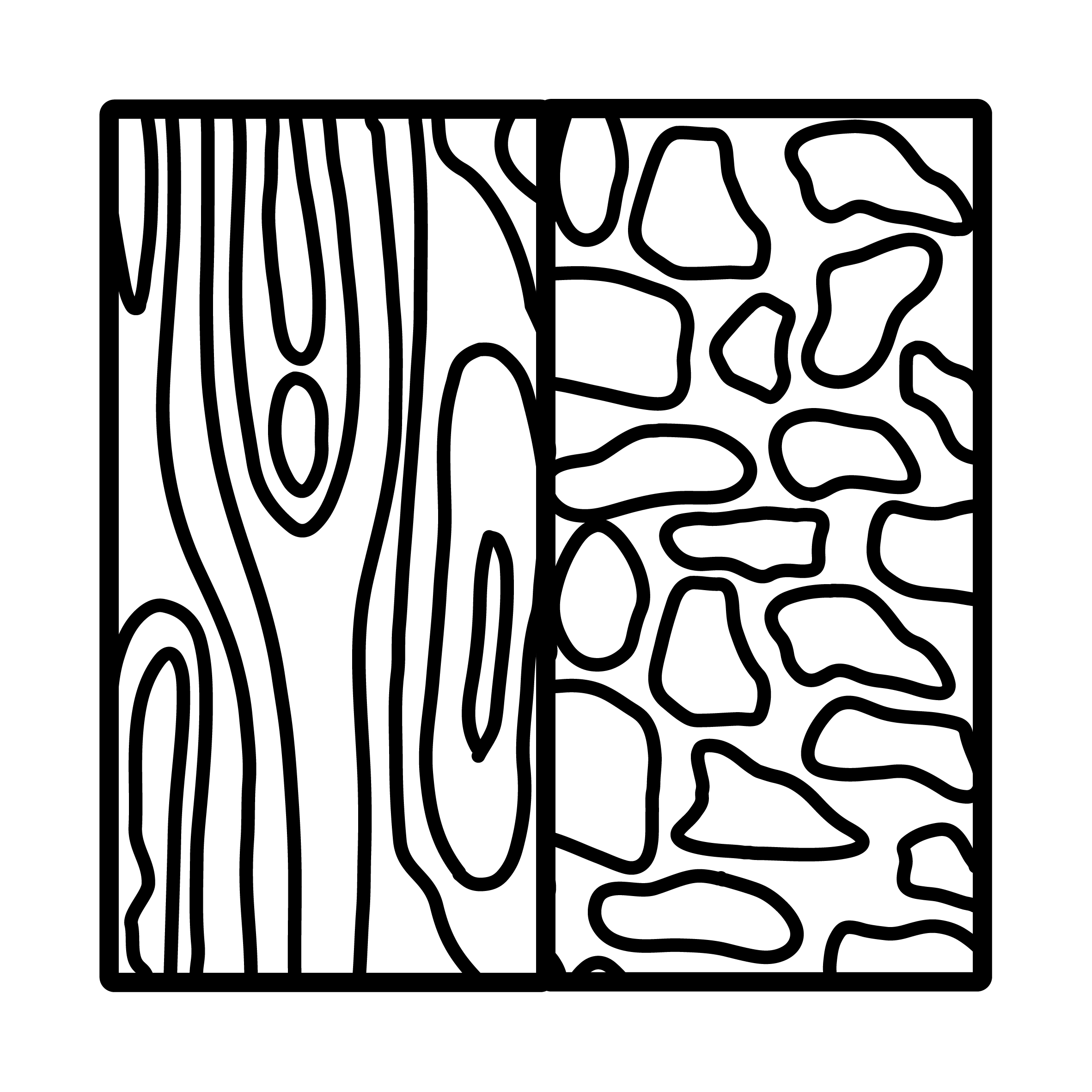 Desenho de uma figura de terra com árvores e pequenos animais ao redor, sob um céu estrelado.