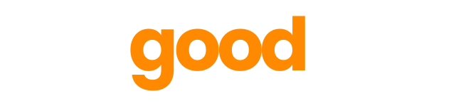 Logo of 'the good sh*t' with the text in bold white and orange letters on a black background.